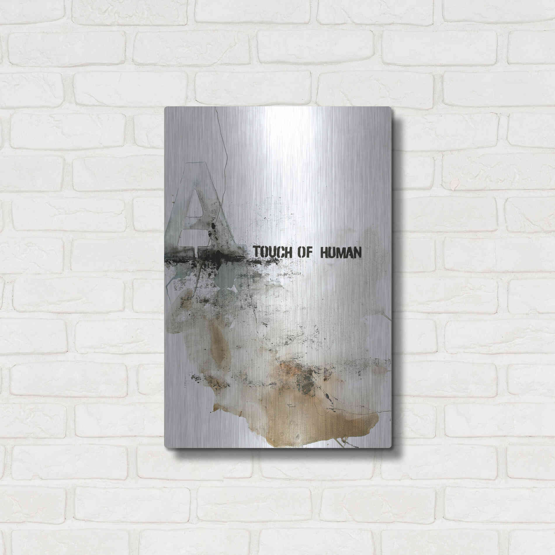 Luxe Metal Art 'Touch of Human' by Design Fabrikken, Metal Wall Art,16x24