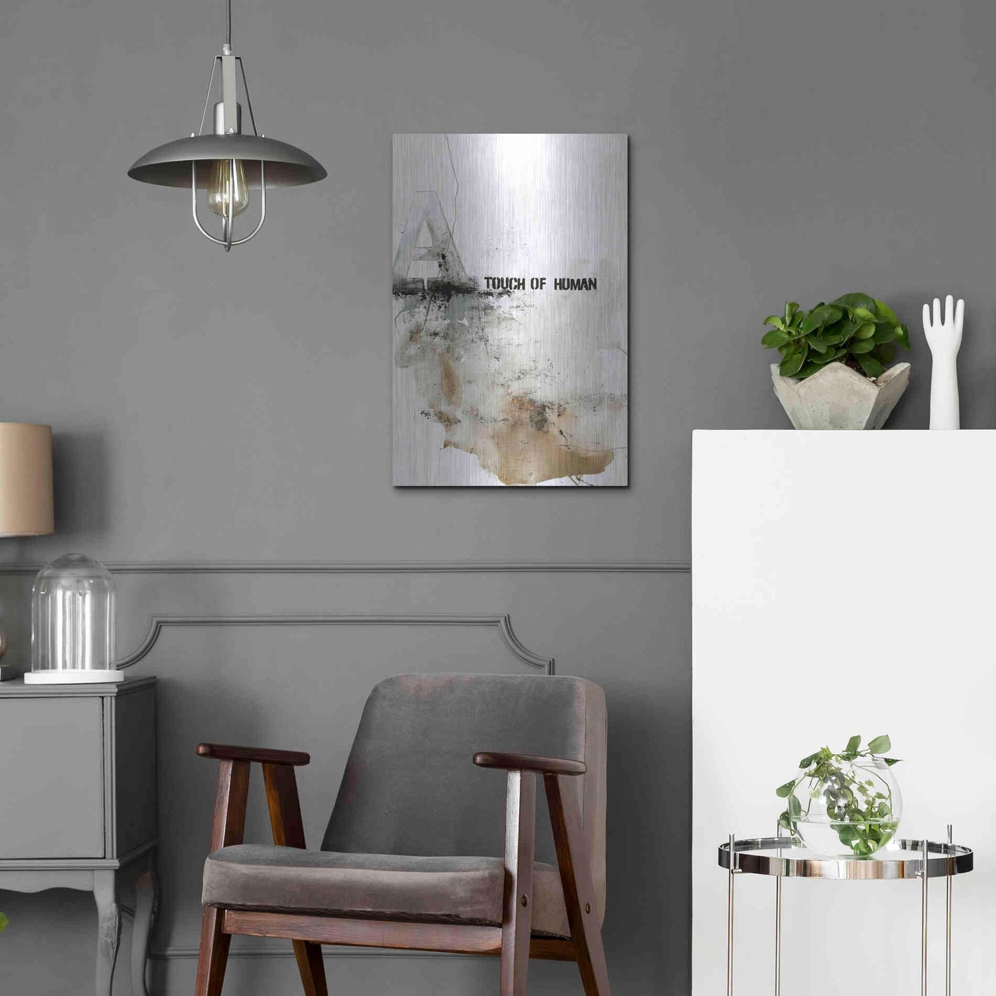 Luxe Metal Art 'Touch of Human' by Design Fabrikken, Metal Wall Art,16x24