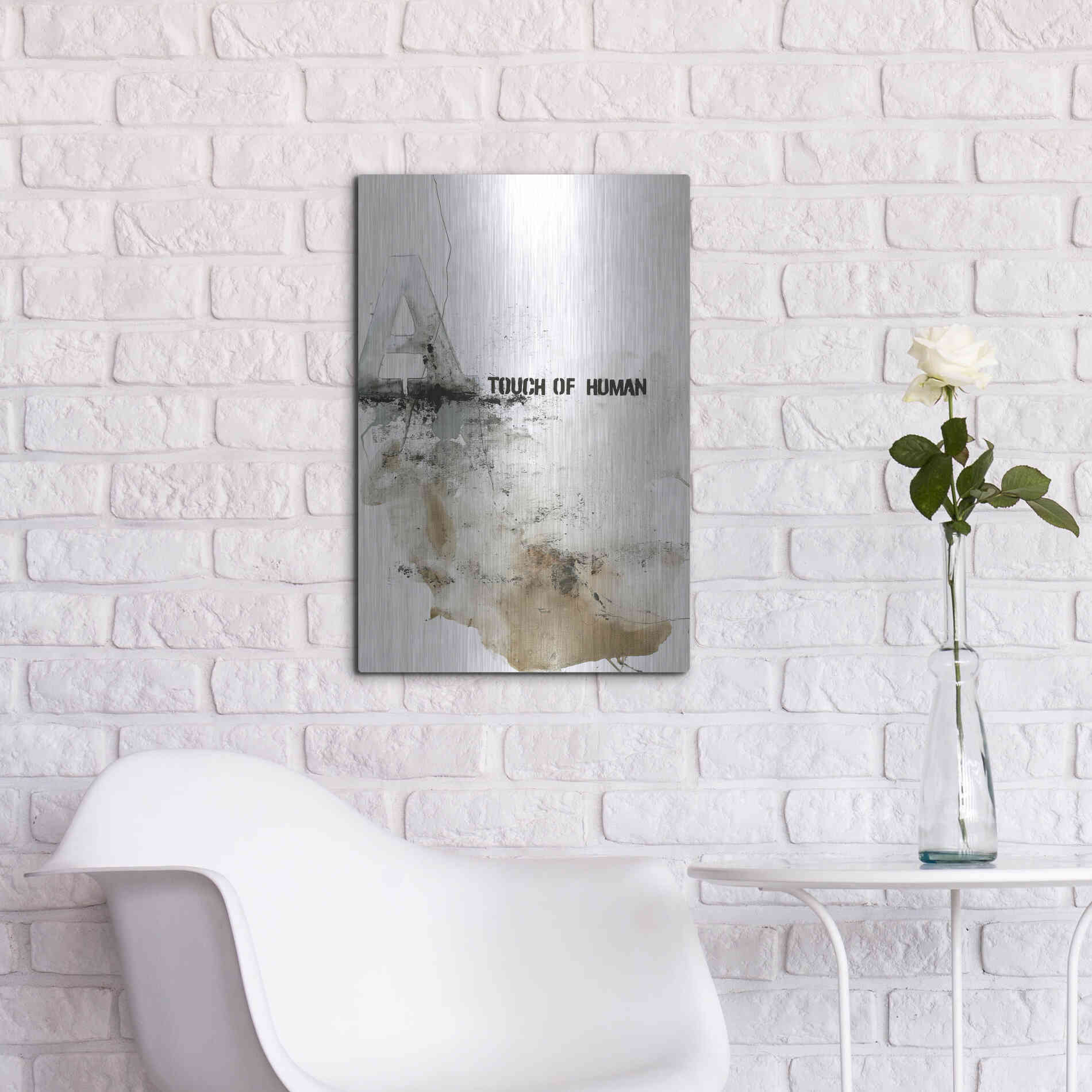 Luxe Metal Art 'Touch of Human' by Design Fabrikken, Metal Wall Art,16x24