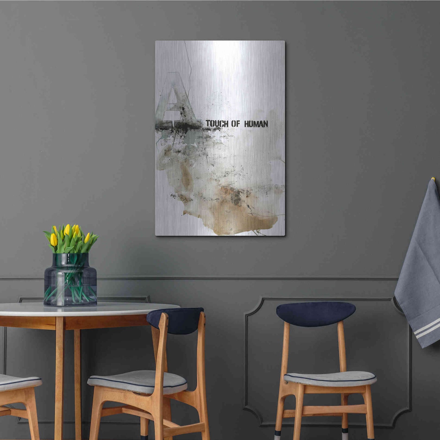 Luxe Metal Art 'Touch of Human' by Design Fabrikken, Metal Wall Art,24x36