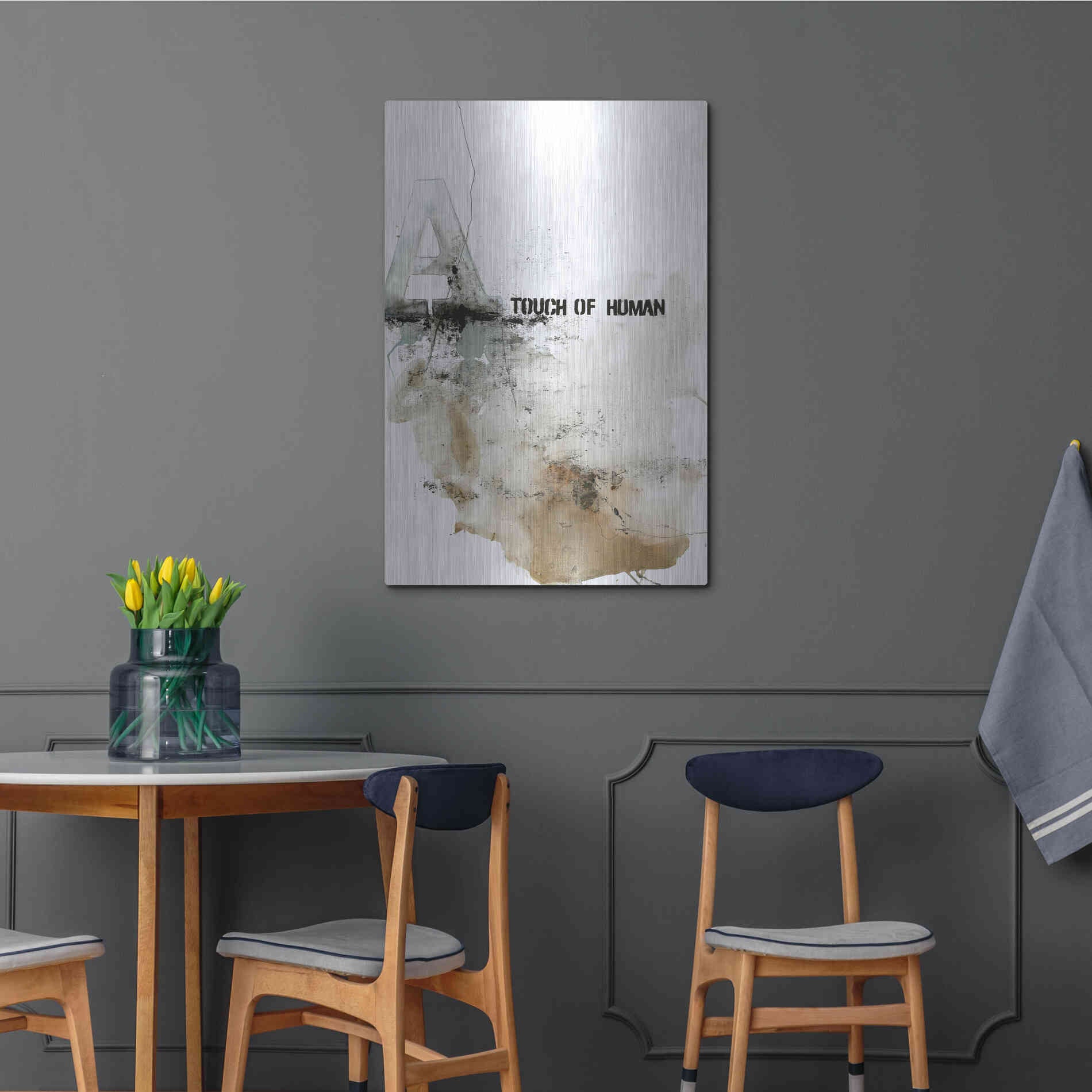 Luxe Metal Art 'Touch of Human' by Design Fabrikken, Metal Wall Art,24x36