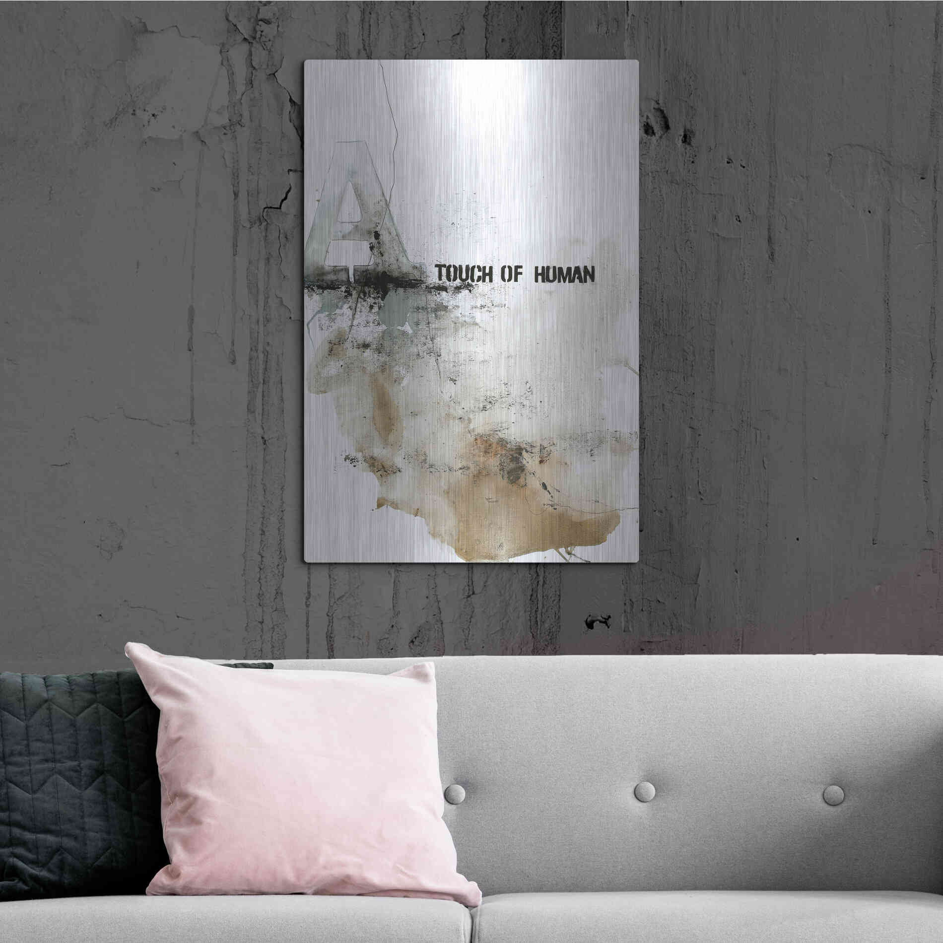 Luxe Metal Art 'Touch of Human' by Design Fabrikken, Metal Wall Art,24x36