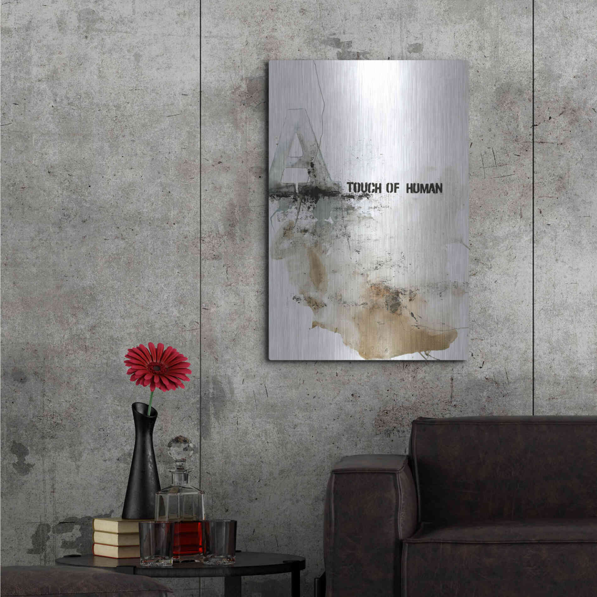 Luxe Metal Art 'Touch of Human' by Design Fabrikken, Metal Wall Art,24x36