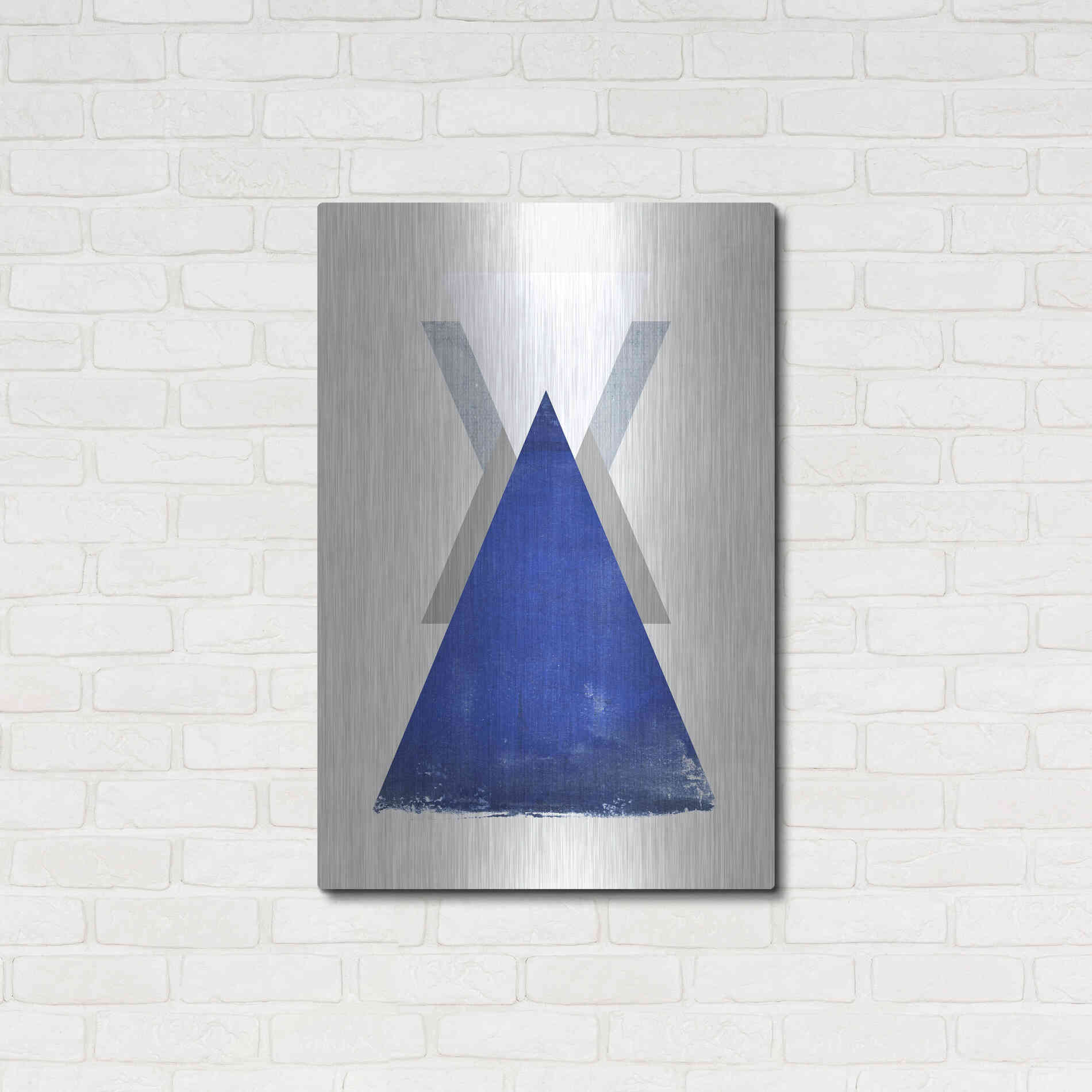 Luxe Metal Art 'Triangle 2' by Design Fabrikken, Metal Wall Art,24x36