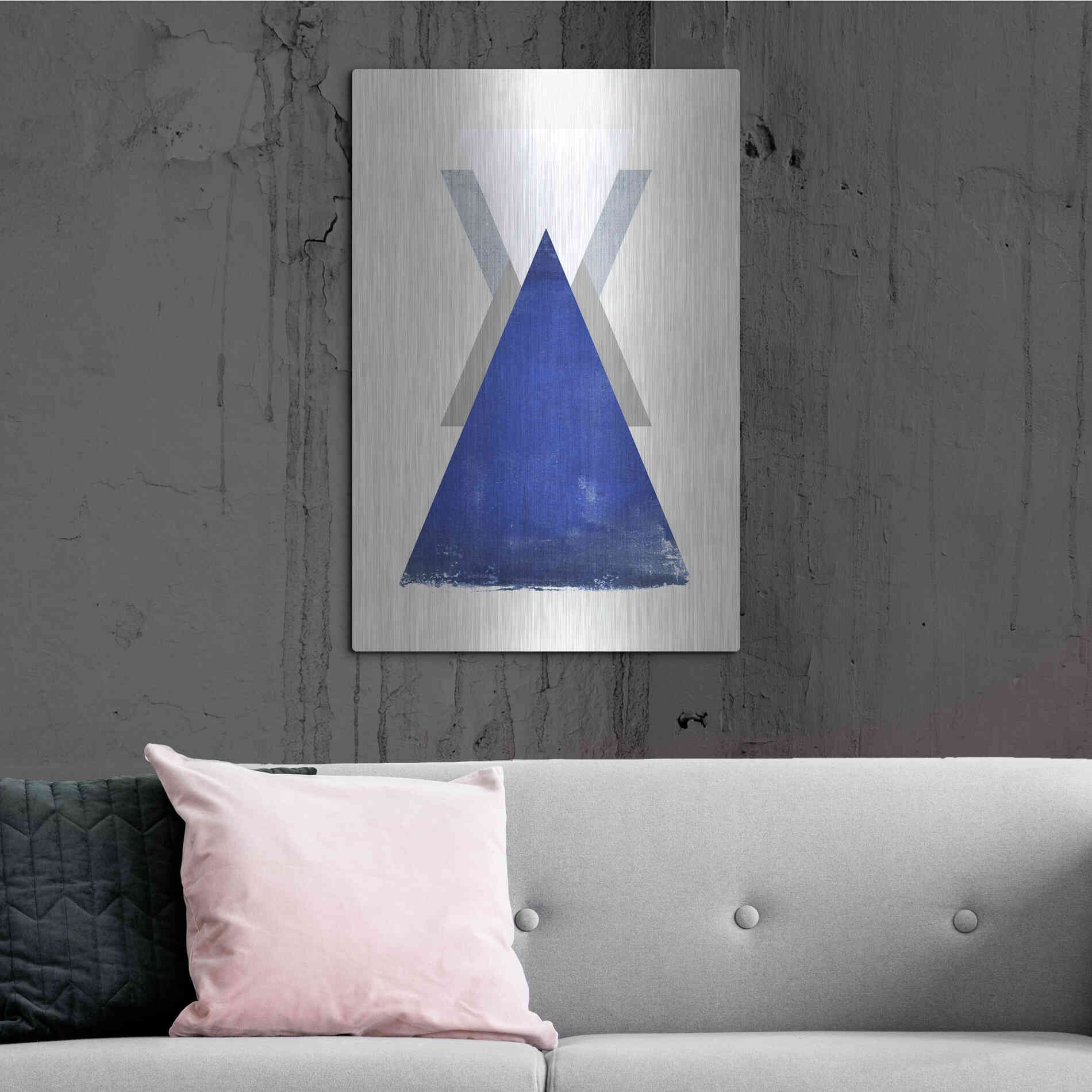 Luxe Metal Art 'Triangle 2' by Design Fabrikken, Metal Wall Art,24x36