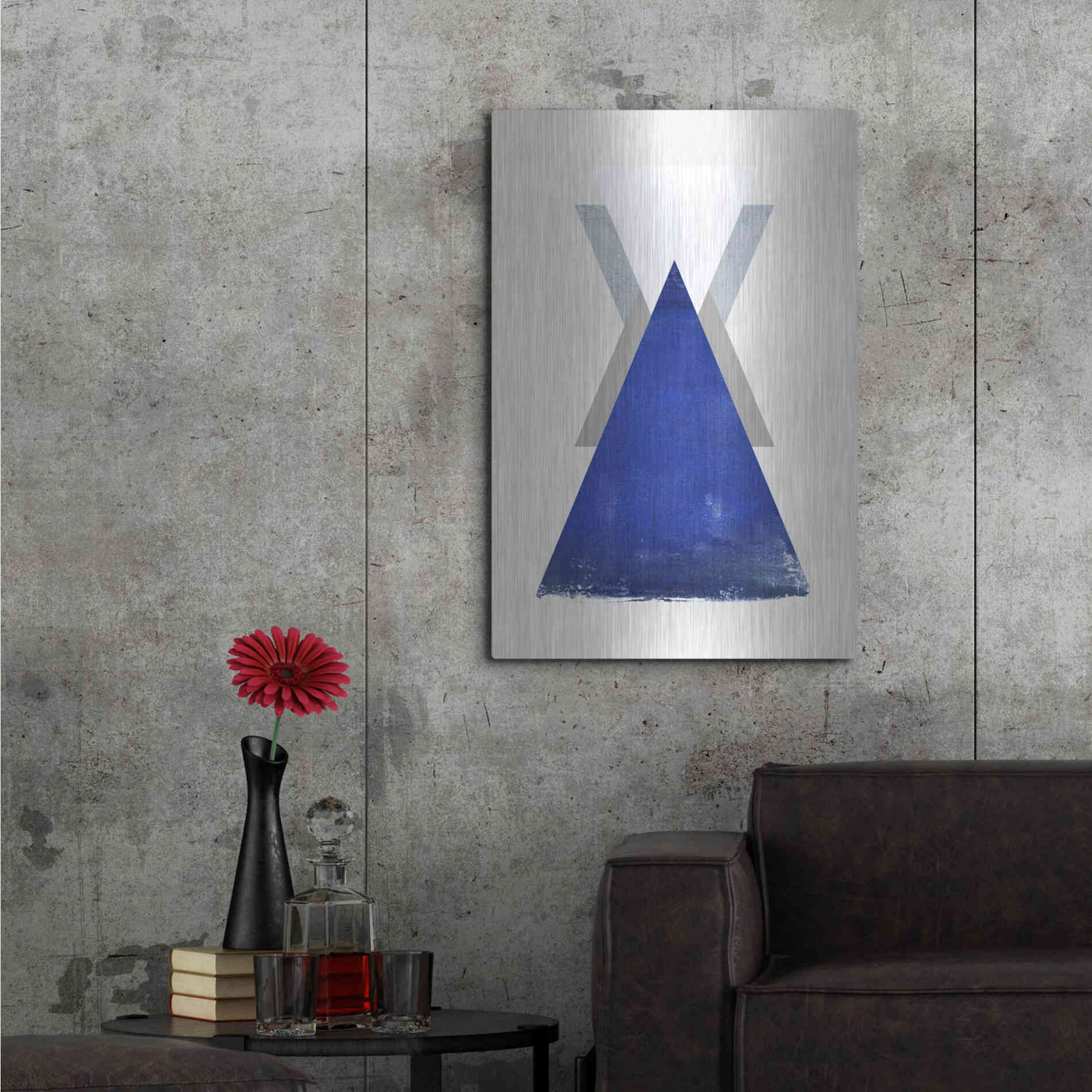 Luxe Metal Art 'Triangle 2' by Design Fabrikken, Metal Wall Art,24x36