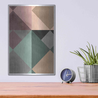 Luxe Metal Art 'Triangle-1' by Design Fabrikken, Metal Wall Art,12x16