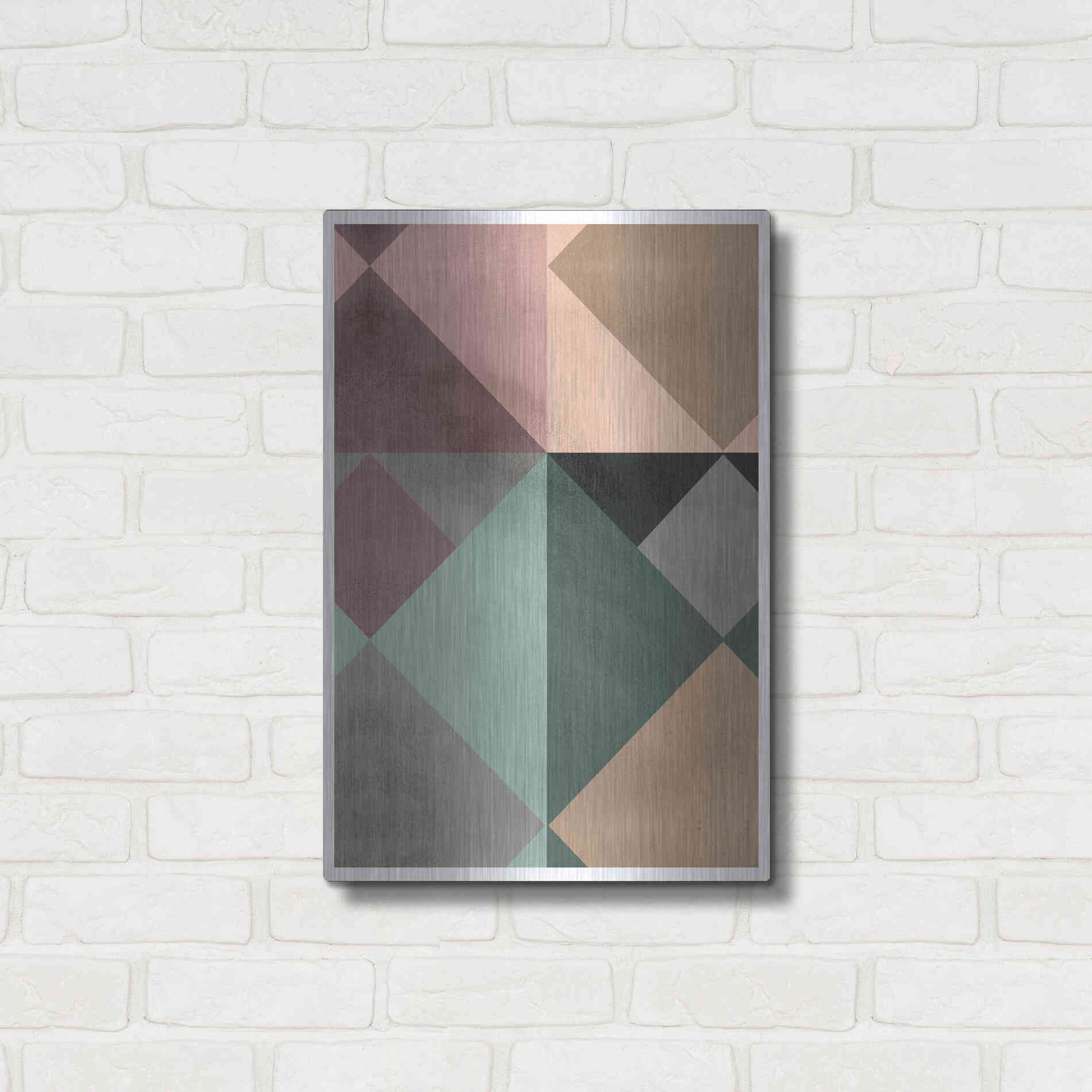 Luxe Metal Art 'Triangle-1' by Design Fabrikken, Metal Wall Art,16x24