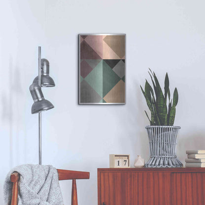 Luxe Metal Art 'Triangle-1' by Design Fabrikken, Metal Wall Art,16x24