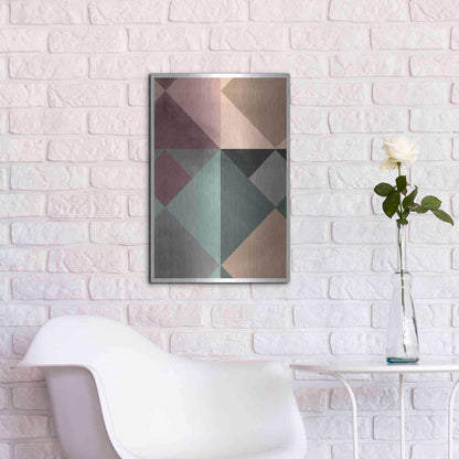 Luxe Metal Art 'Triangle-1' by Design Fabrikken, Metal Wall Art,16x24