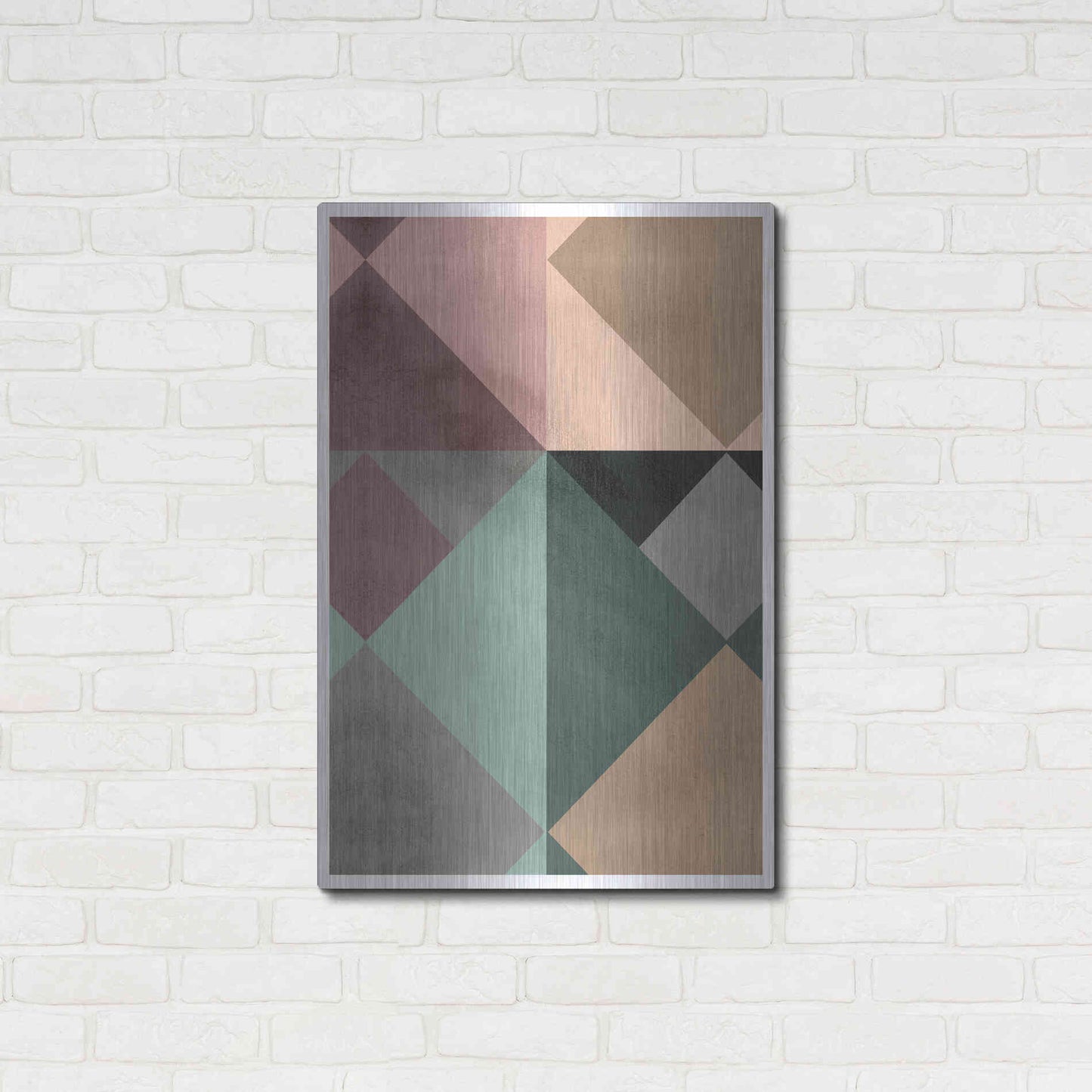 Luxe Metal Art 'Triangle-1' by Design Fabrikken, Metal Wall Art,24x36