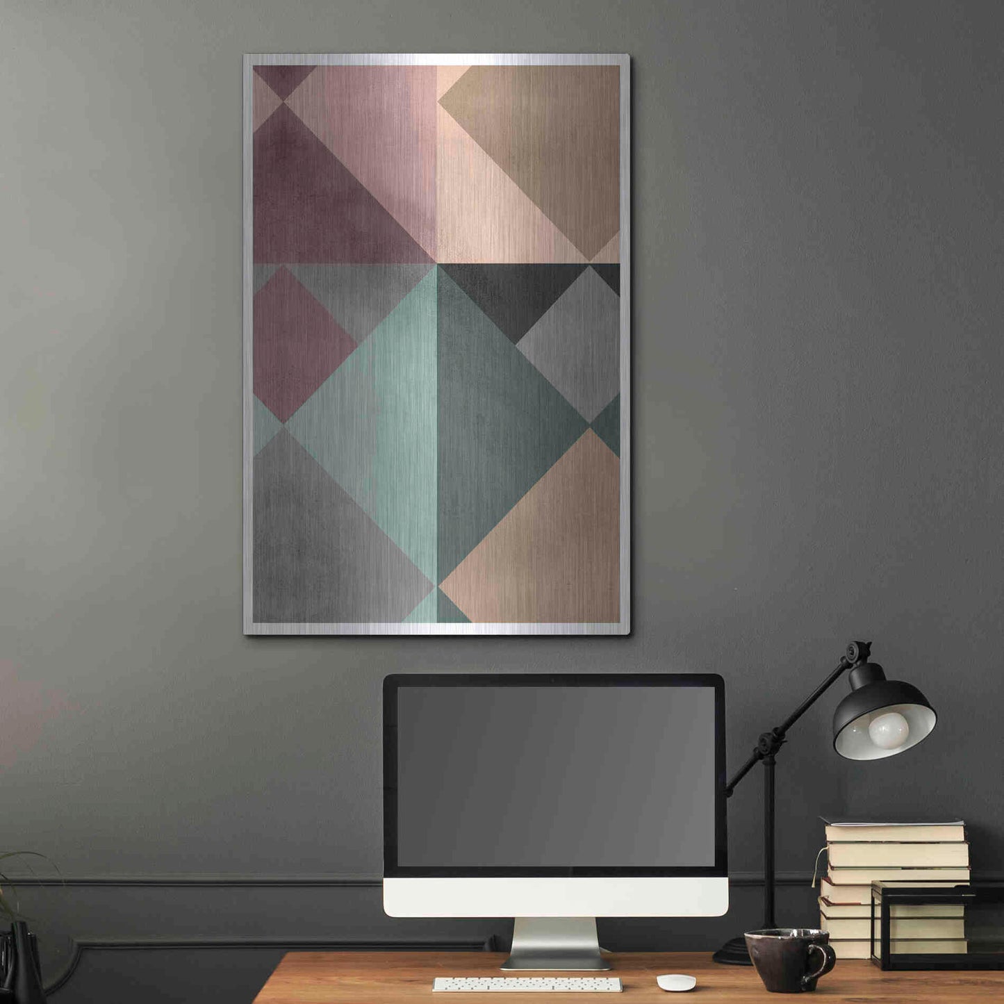 Luxe Metal Art 'Triangle-1' by Design Fabrikken, Metal Wall Art,24x36