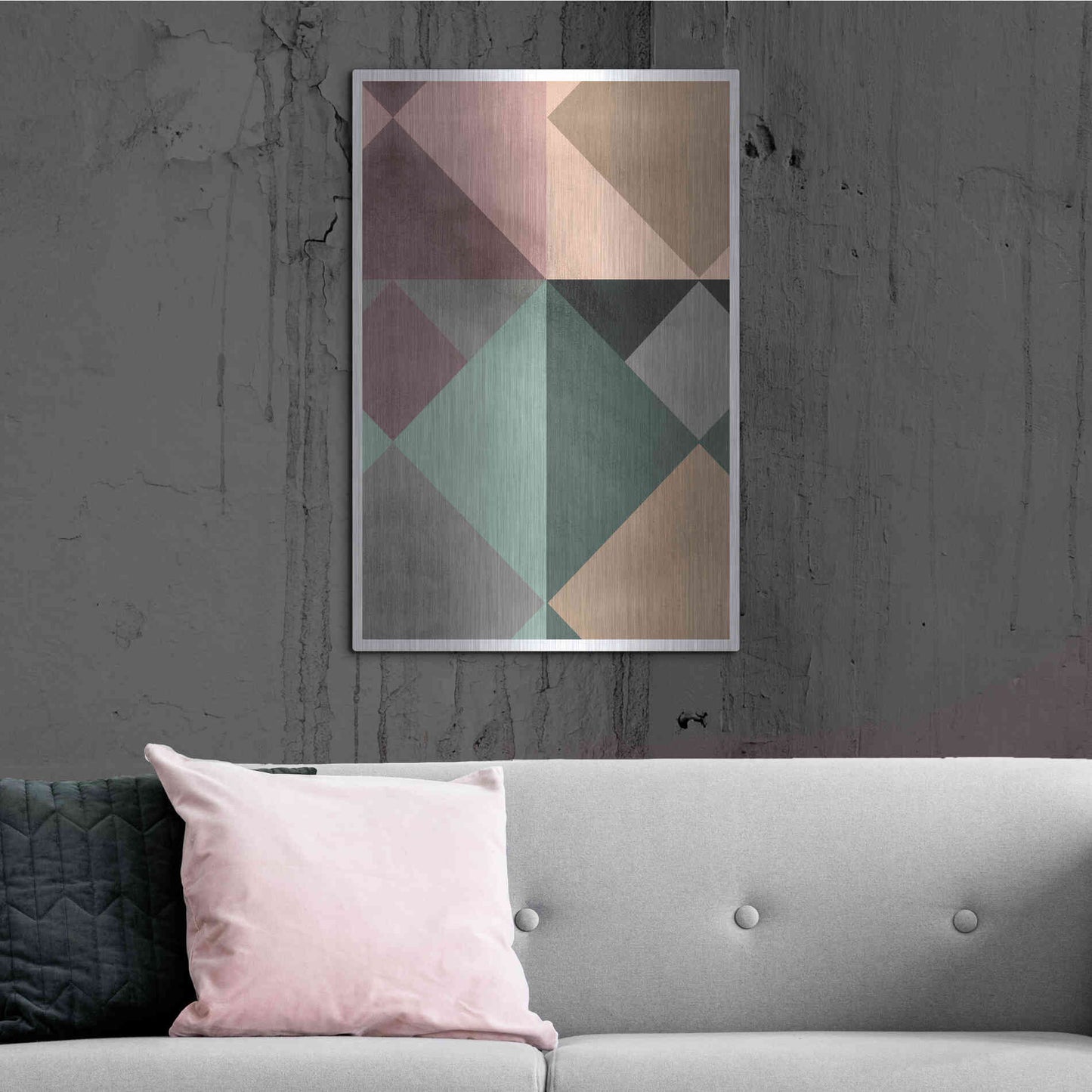 Luxe Metal Art 'Triangle-1' by Design Fabrikken, Metal Wall Art,24x36