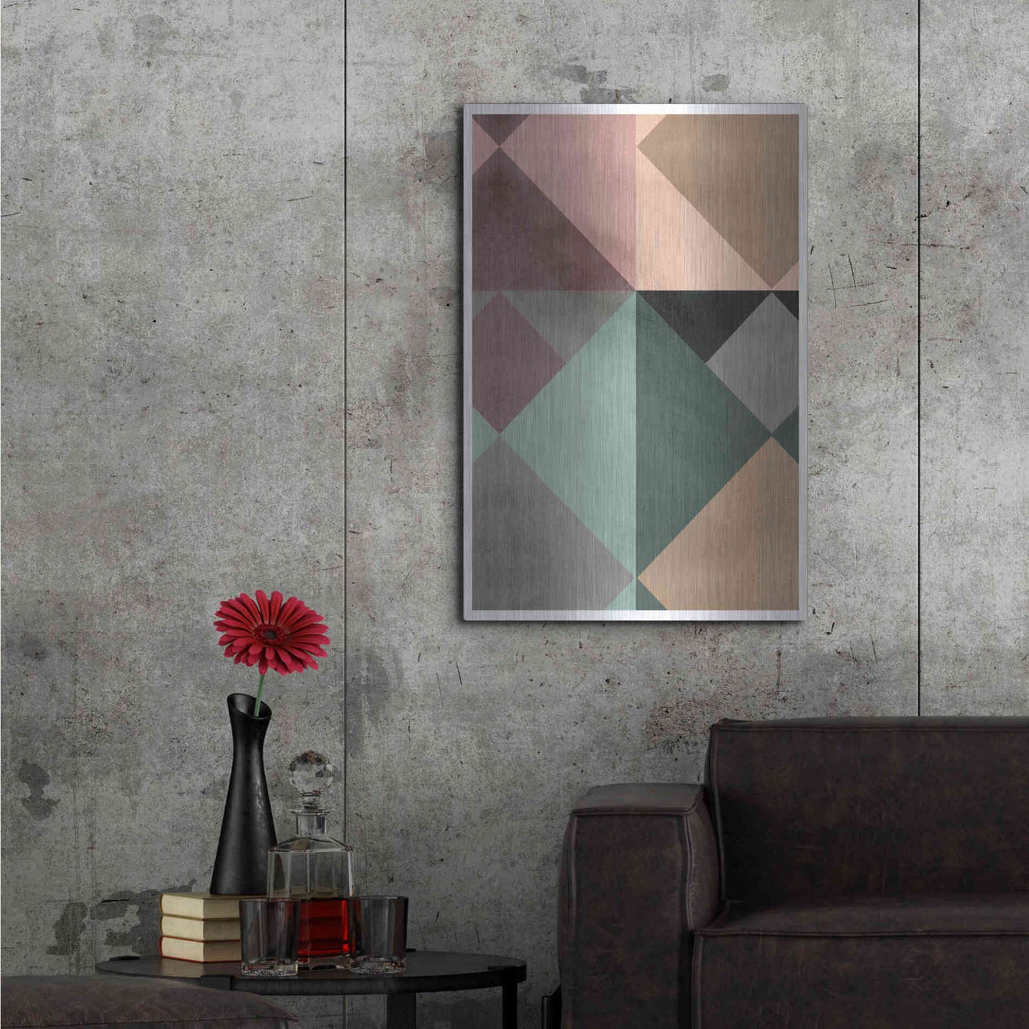 Luxe Metal Art 'Triangle-1' by Design Fabrikken, Metal Wall Art,24x36