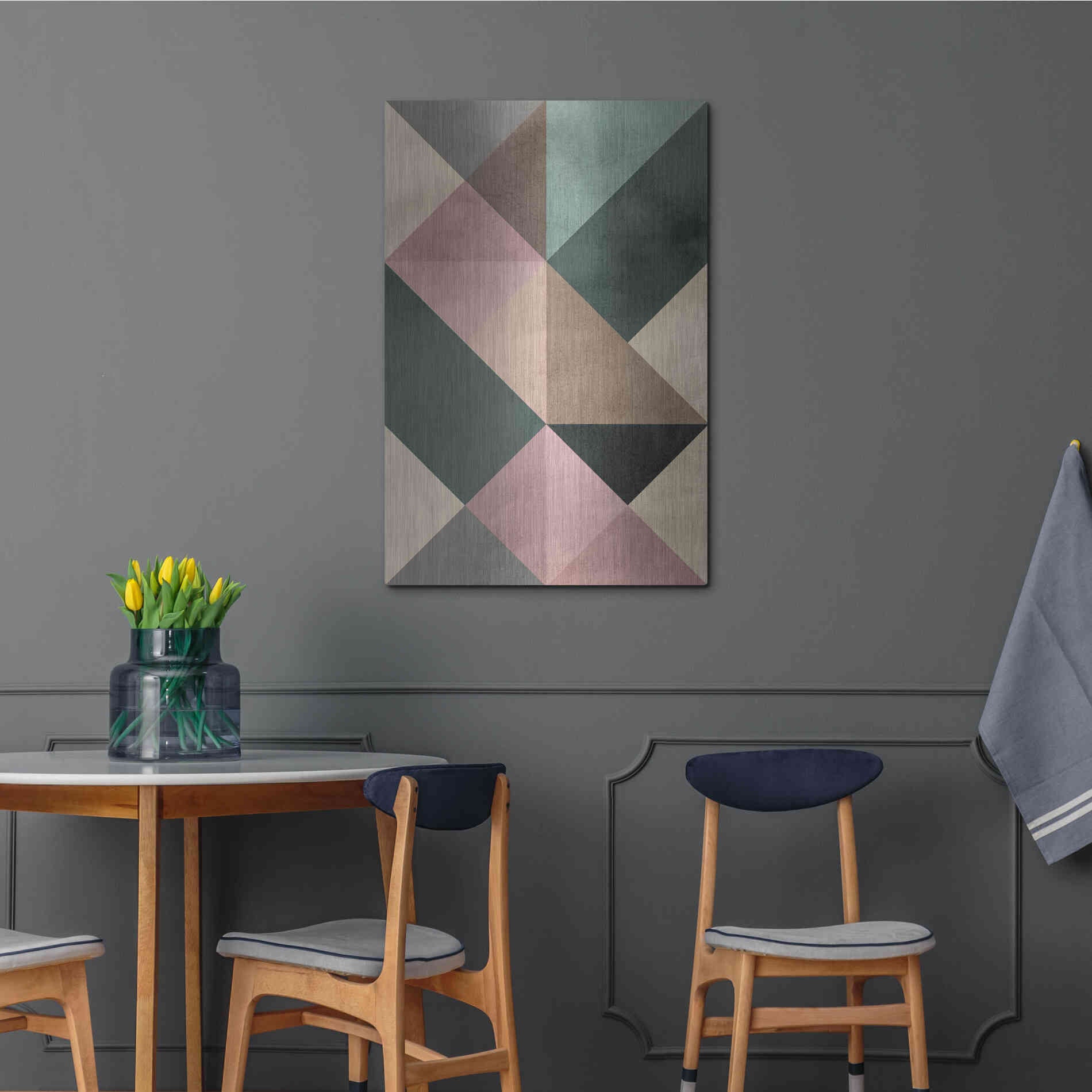 Luxe Metal Art 'Triangle-2' by Design Fabrikken, Metal Wall Art,24x36