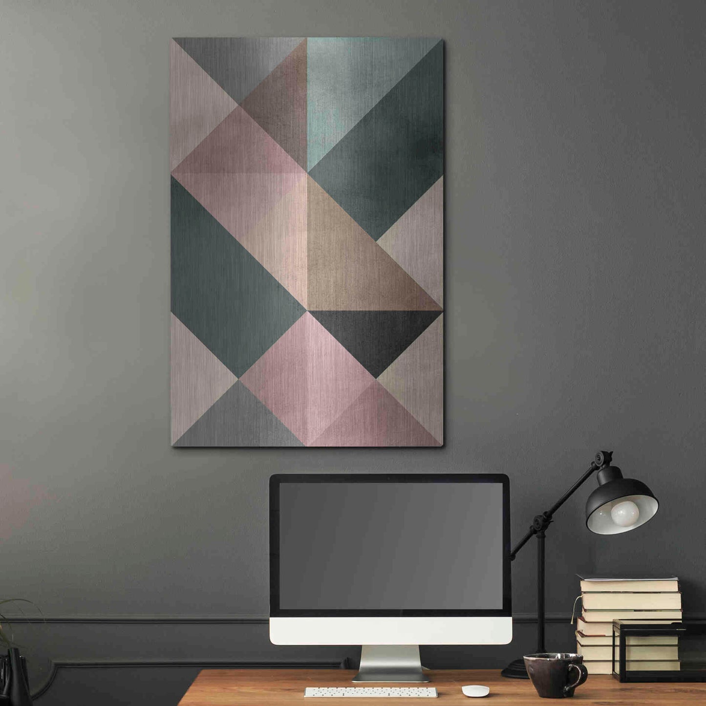 Luxe Metal Art 'Triangle-2' by Design Fabrikken, Metal Wall Art,24x36