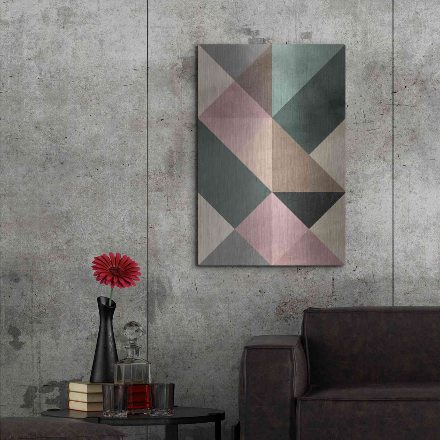 Luxe Metal Art 'Triangle-2' by Design Fabrikken, Metal Wall Art,24x36