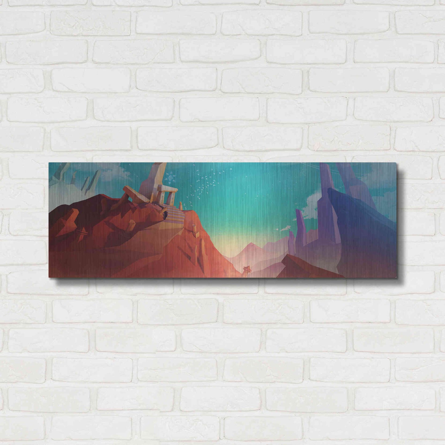Luxe Metal Art 'Hidden Portal' by Jonathan Lam, Metal Wall Art,36x12