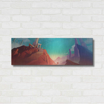 Luxe Metal Art 'Hidden Portal' by Jonathan Lam, Metal Wall Art,36x12