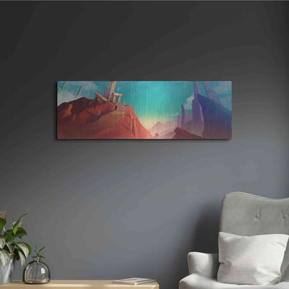 Luxe Metal Art 'Hidden Portal' by Jonathan Lam, Metal Wall Art,36x12