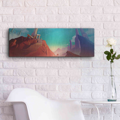 Luxe Metal Art 'Hidden Portal' by Jonathan Lam, Metal Wall Art,36x12