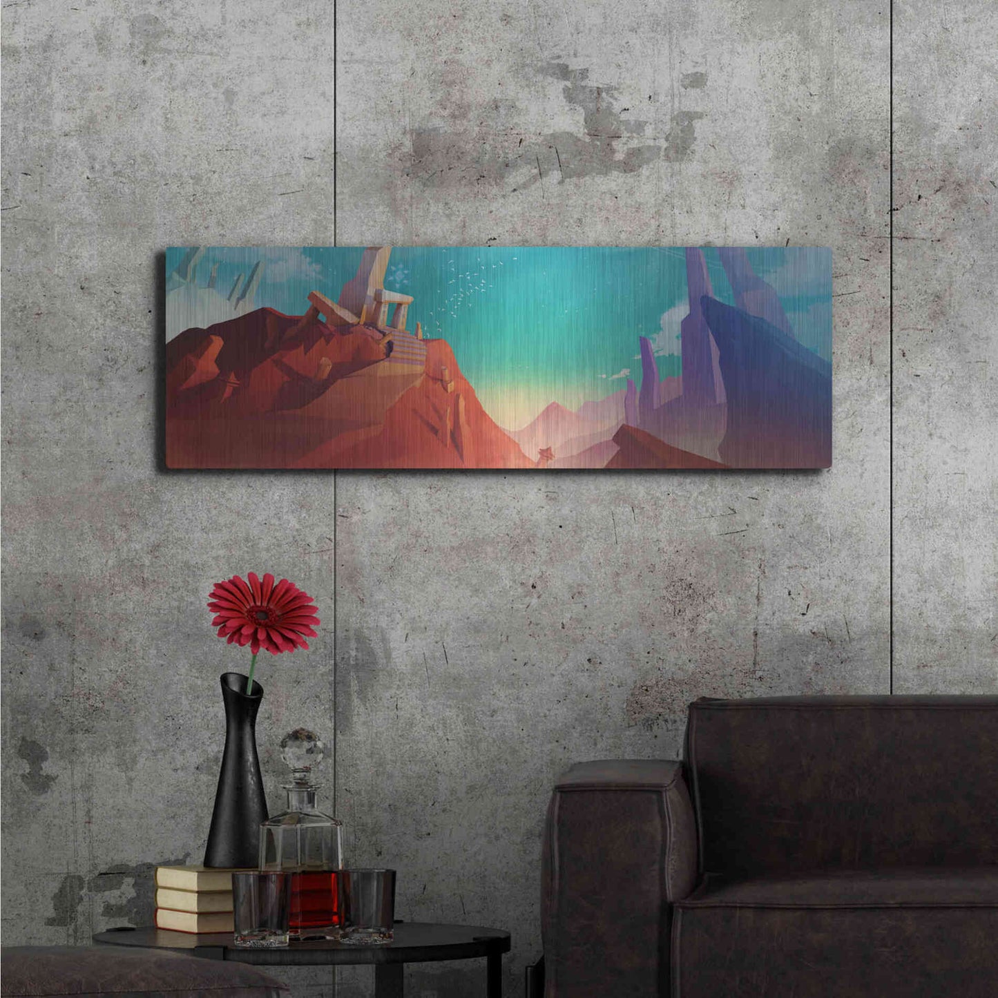 Luxe Metal Art 'Hidden Portal' by Jonathan Lam, Metal Wall Art,48x16