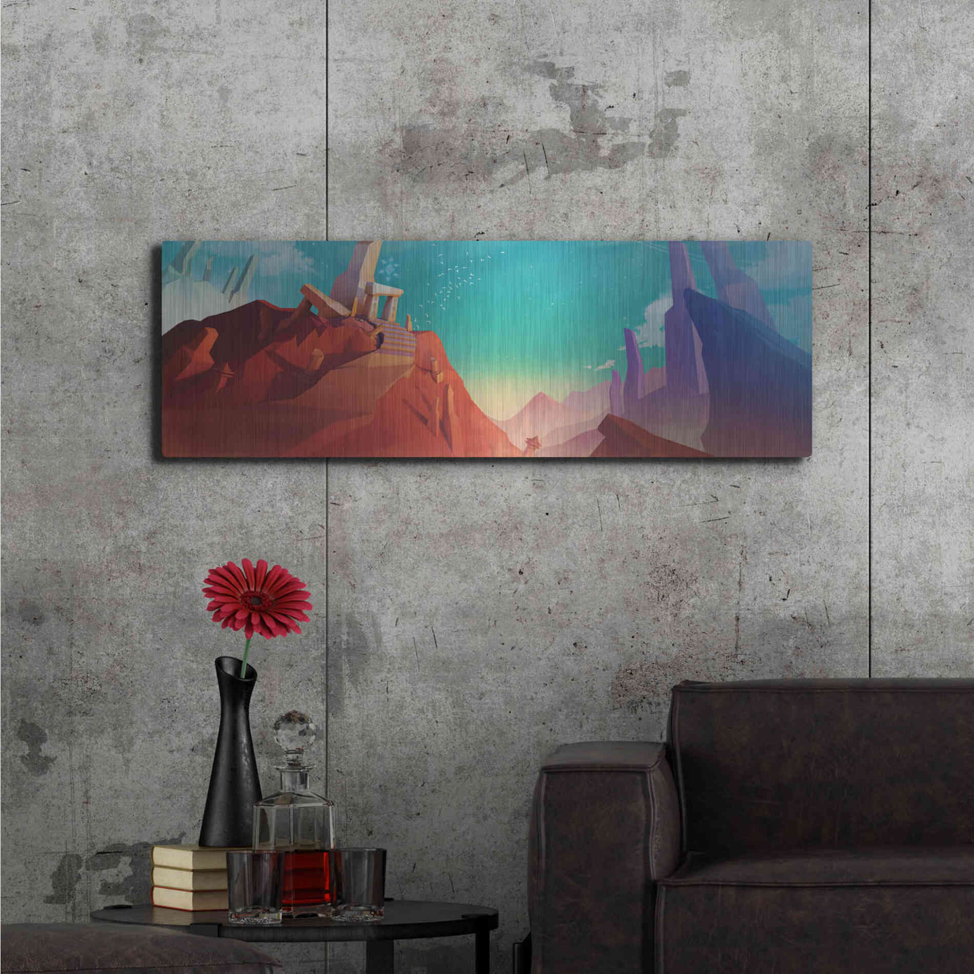 Luxe Metal Art 'Hidden Portal' by Jonathan Lam, Metal Wall Art,48x16