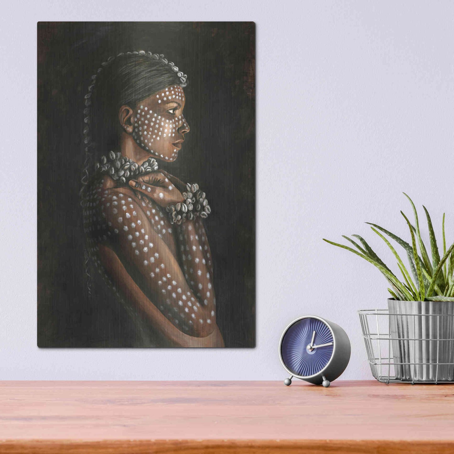 Luxe Metal Art 'Tribal Woman' by Design Fabrikken, Metal Wall Art,12x16