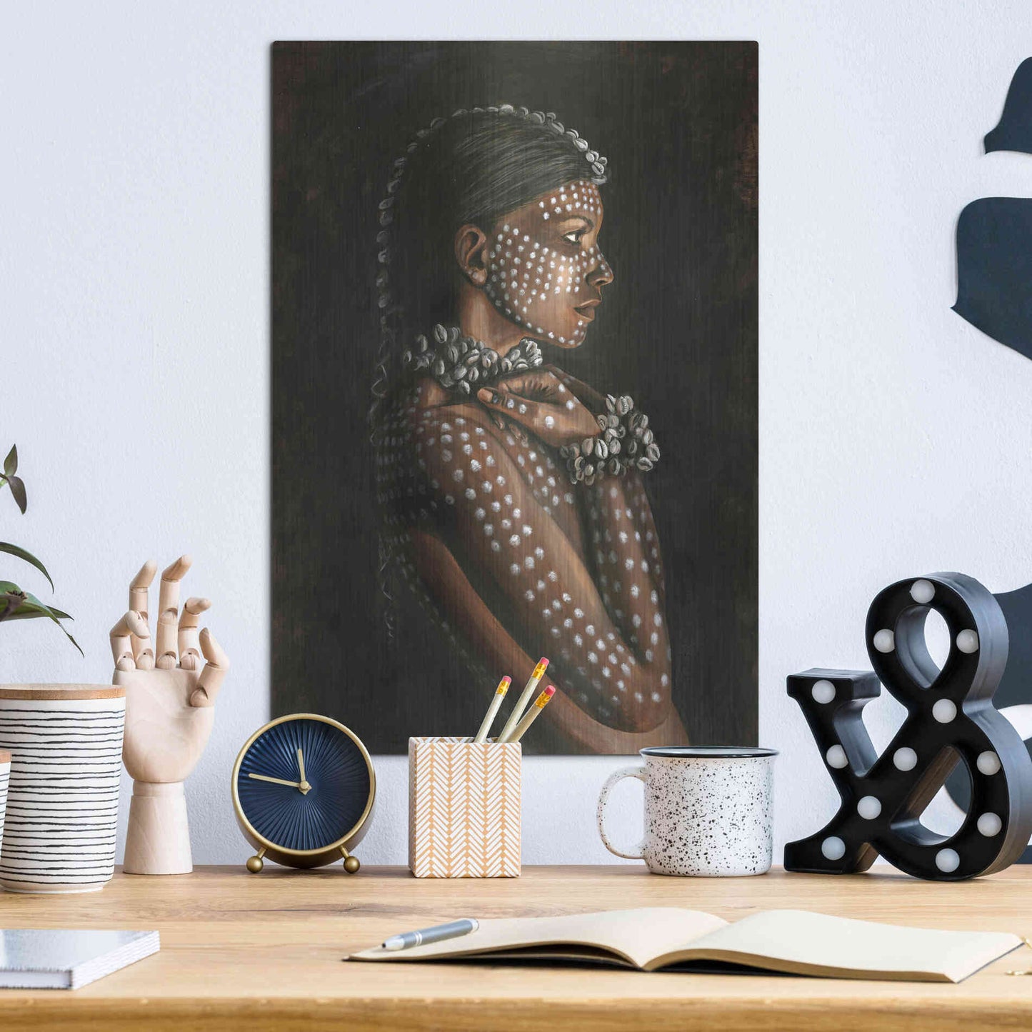 Luxe Metal Art 'Tribal Woman' by Design Fabrikken, Metal Wall Art,12x16