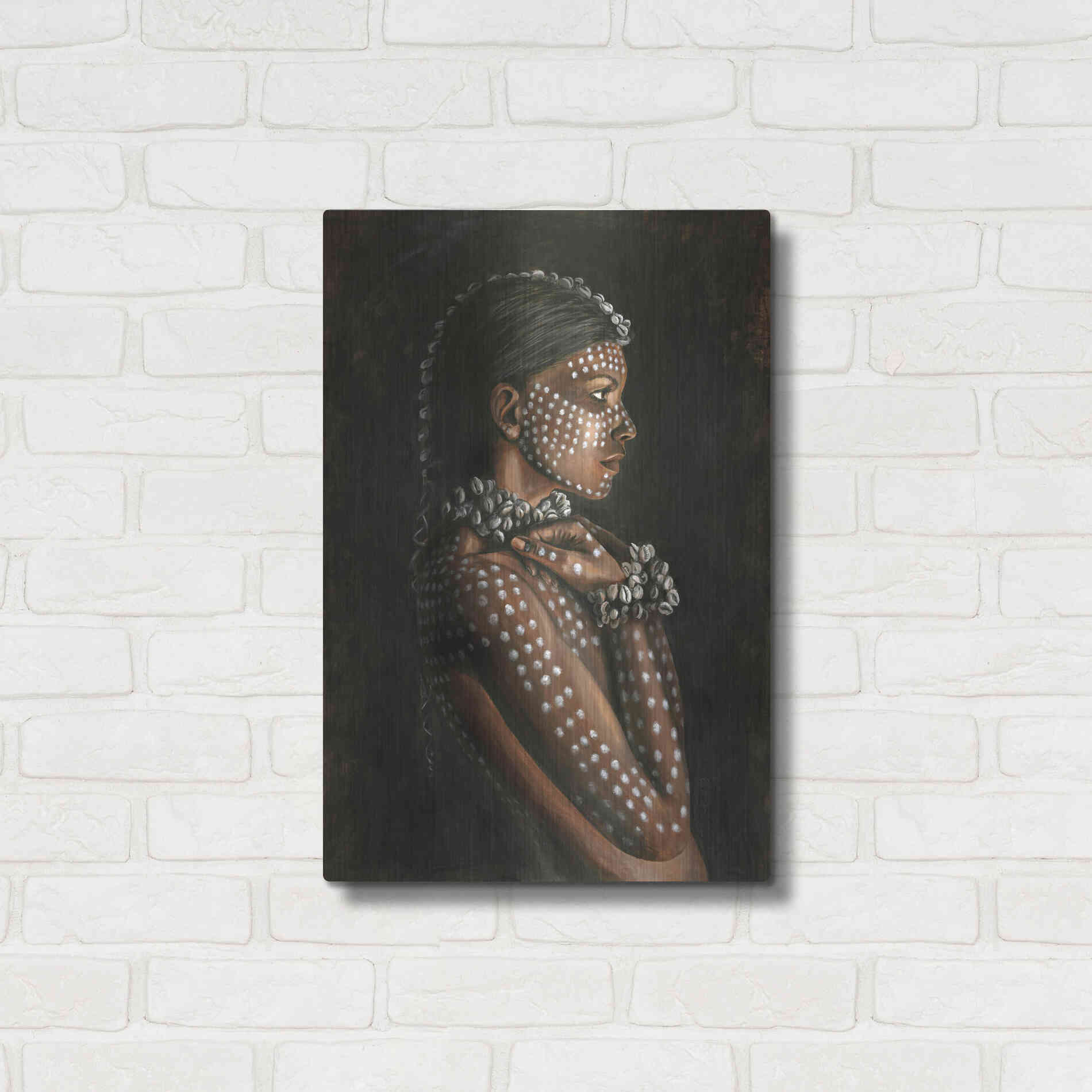 Luxe Metal Art 'Tribal Woman' by Design Fabrikken, Metal Wall Art,16x24