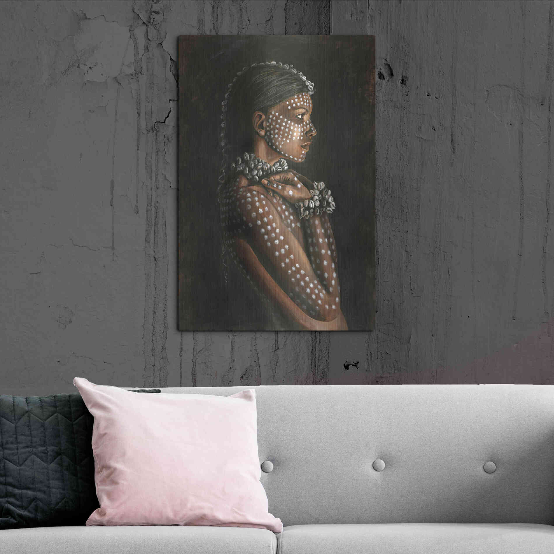 Luxe Metal Art 'Tribal Woman' by Design Fabrikken, Metal Wall Art,24x36