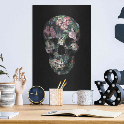 Luxe Metal Art 'Tropic Skull' by Design Fabrikken, Metal Wall Art,12x16