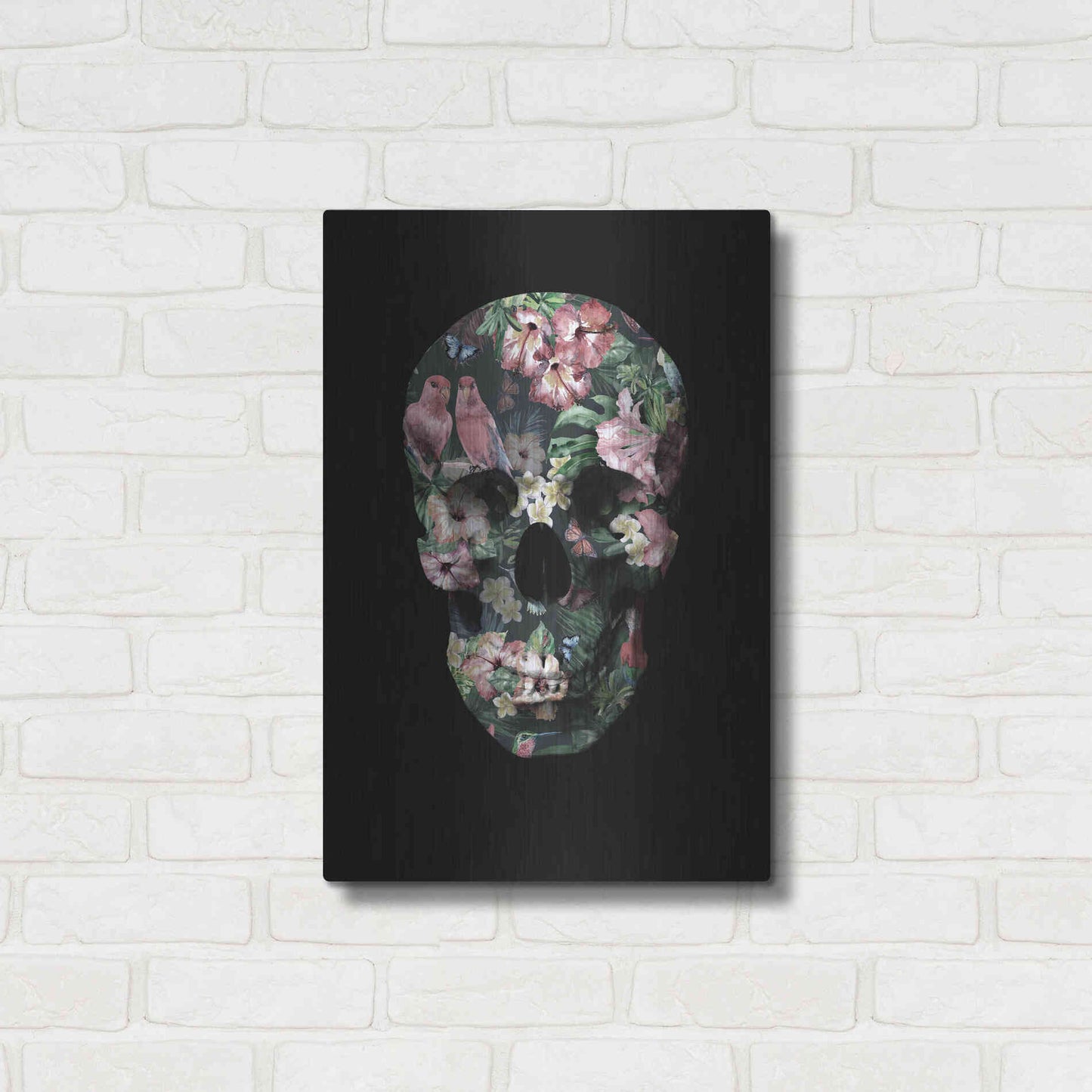 Luxe Metal Art 'Tropic Skull' by Design Fabrikken, Metal Wall Art,16x24
