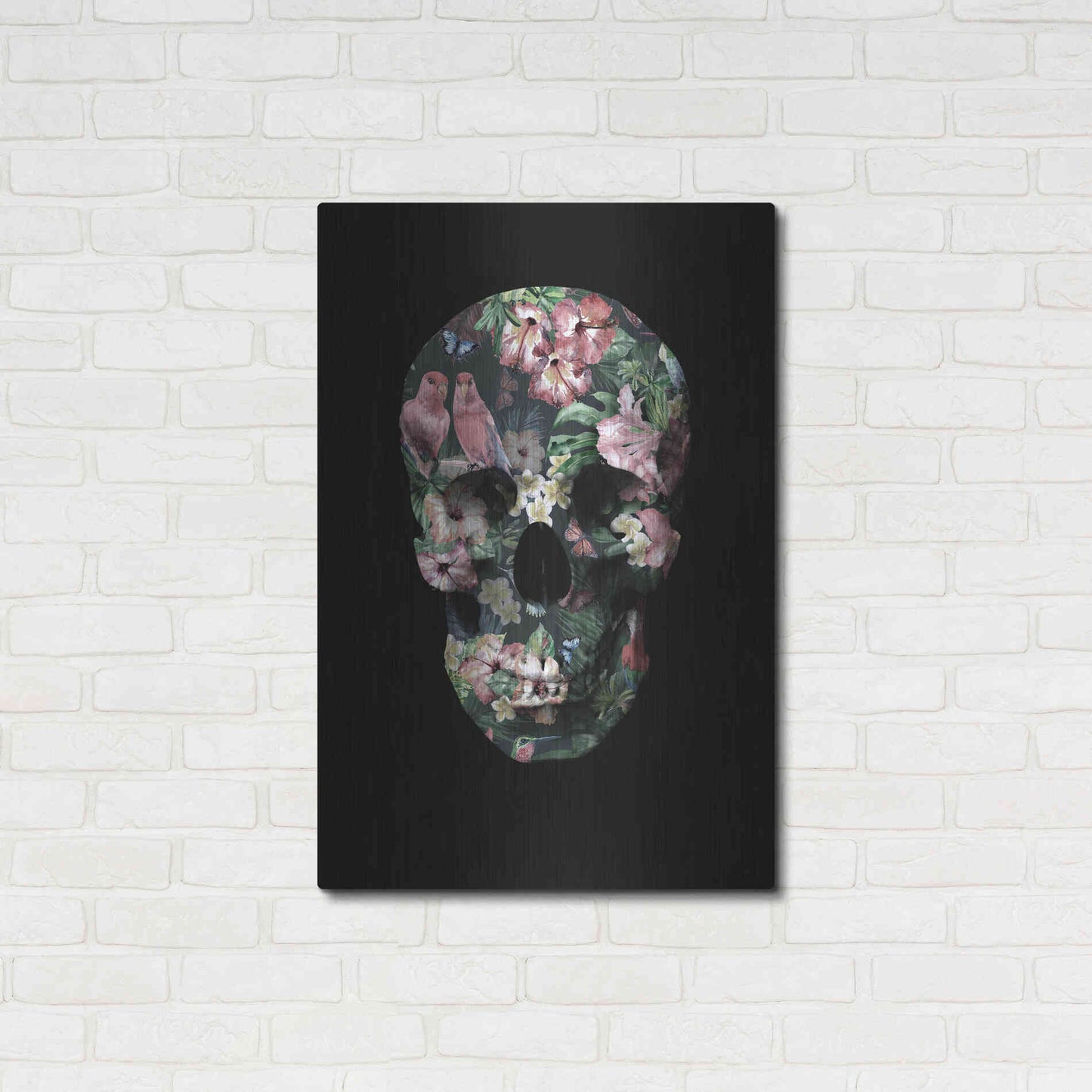 Luxe Metal Art 'Tropic Skull' by Design Fabrikken, Metal Wall Art,24x36