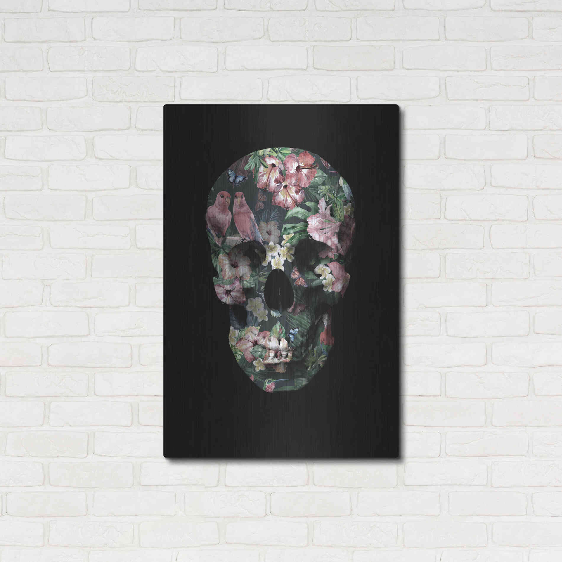 Luxe Metal Art 'Tropic Skull' by Design Fabrikken, Metal Wall Art,24x36