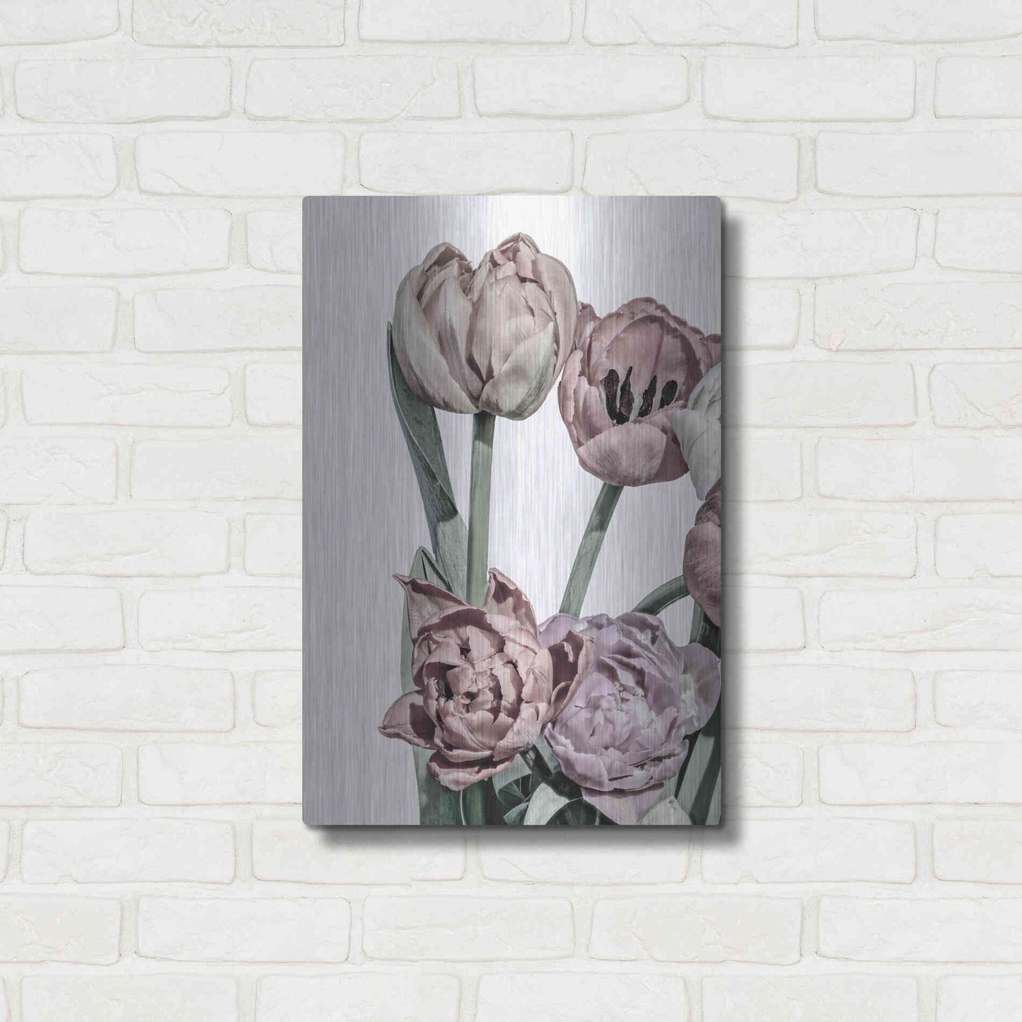 Luxe Metal Art 'Tulips Bright 2' by Design Fabrikken, Metal Wall Art,16x24