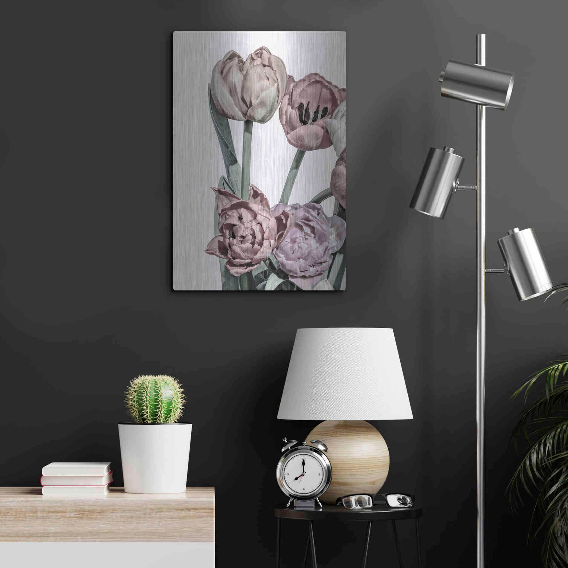 Luxe Metal Art 'Tulips Bright 2' by Design Fabrikken, Metal Wall Art,16x24