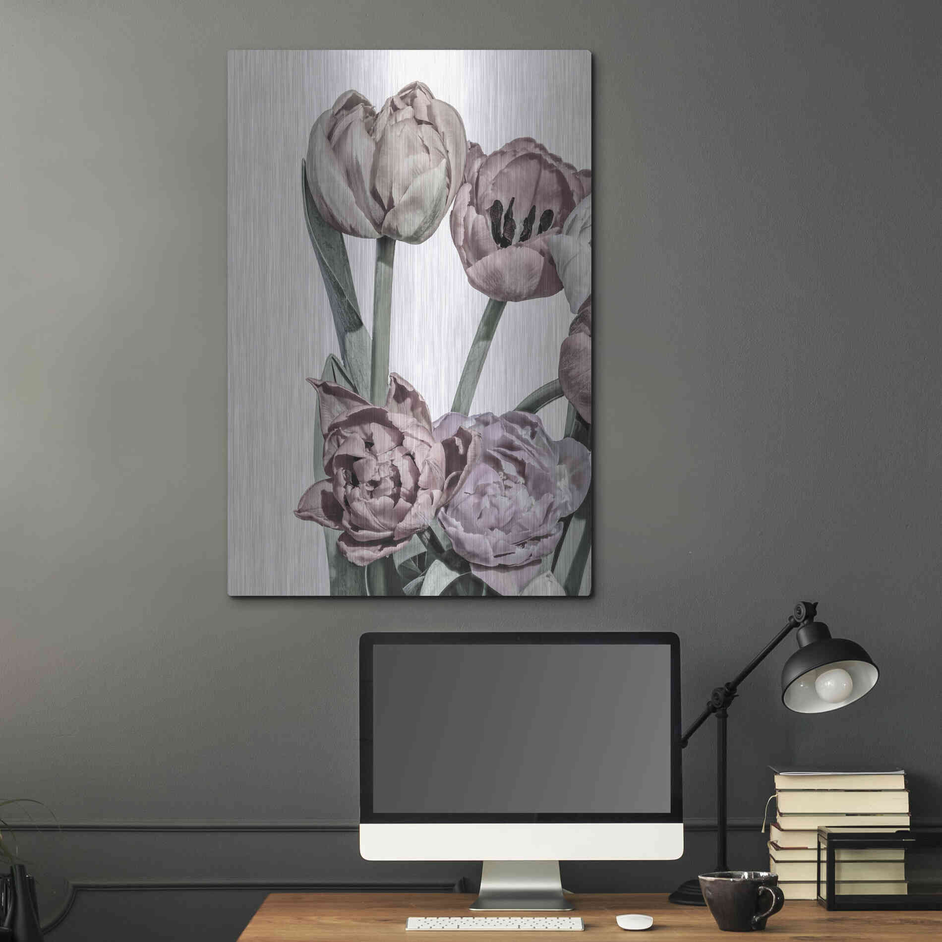 Luxe Metal Art 'Tulips Bright 2' by Design Fabrikken, Metal Wall Art,24x36