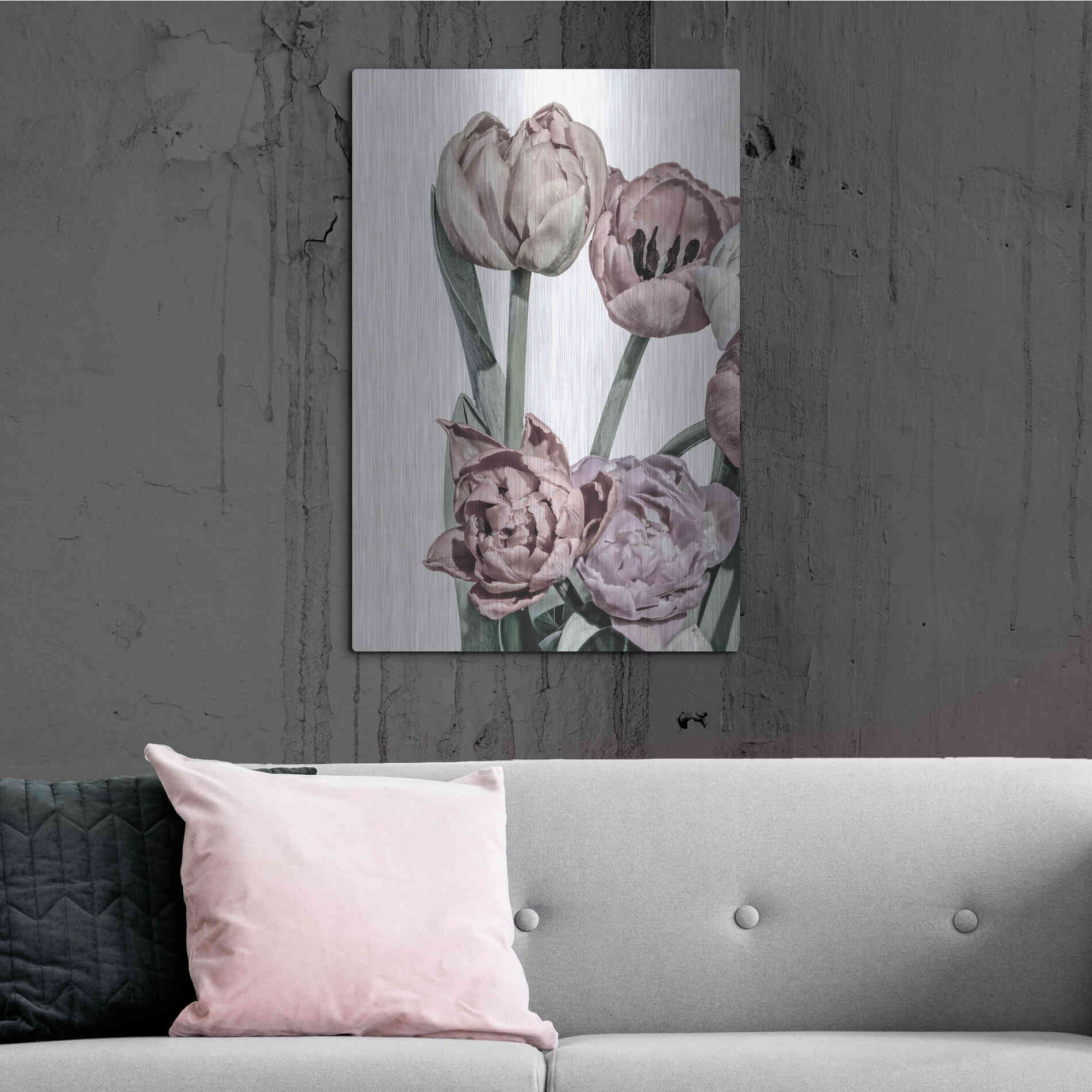 Luxe Metal Art 'Tulips Bright 2' by Design Fabrikken, Metal Wall Art,24x36