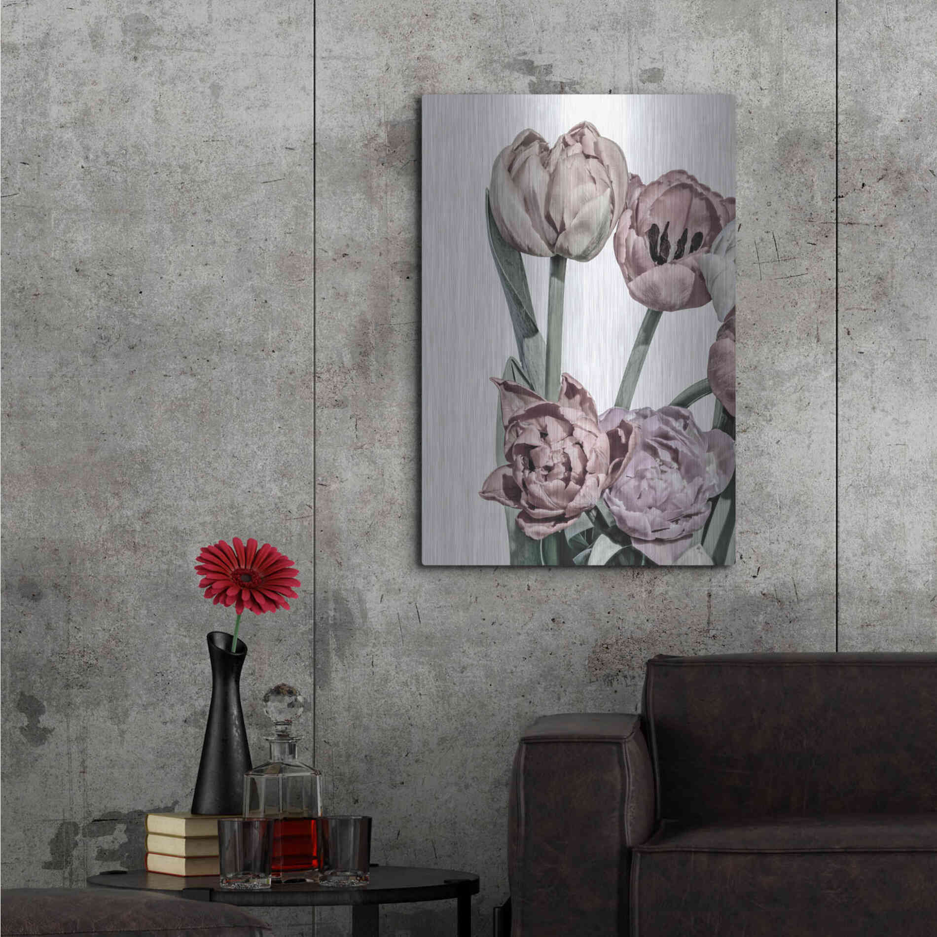 Luxe Metal Art 'Tulips Bright 2' by Design Fabrikken, Metal Wall Art,24x36