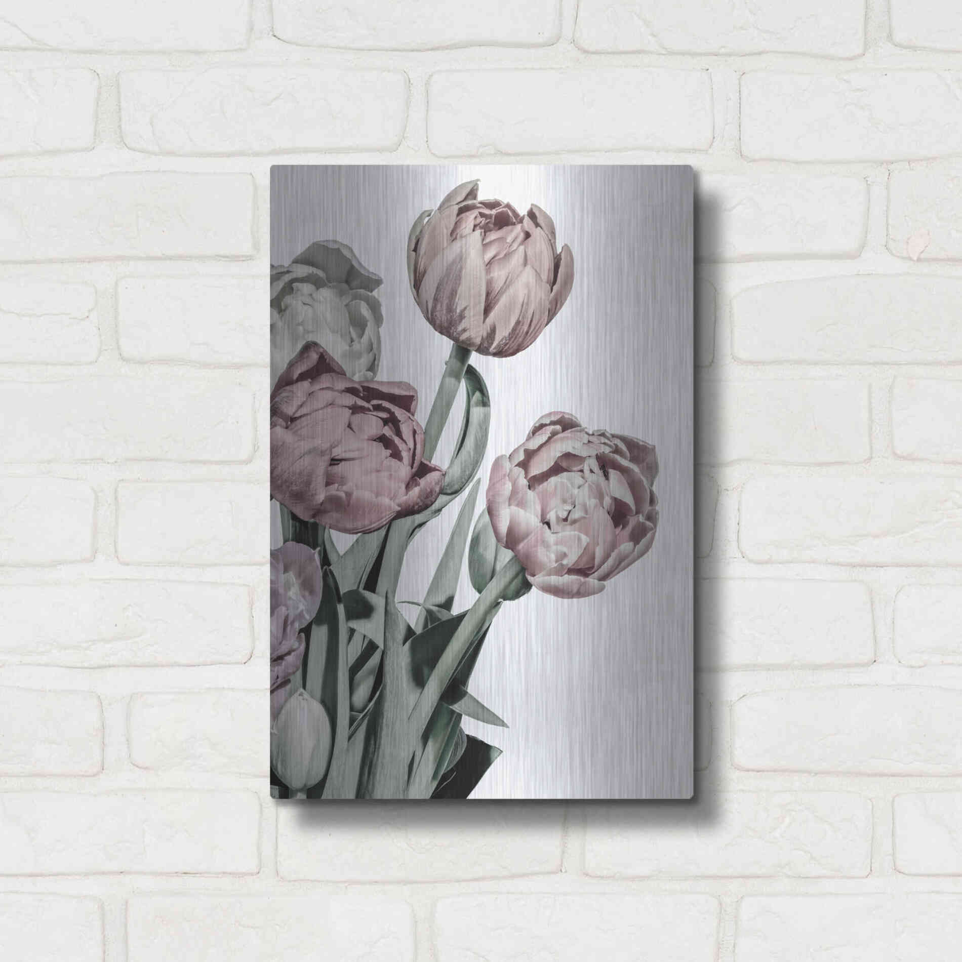 Luxe Metal Art 'Tulips Bright' by Design Fabrikken, Metal Wall Art,12x16