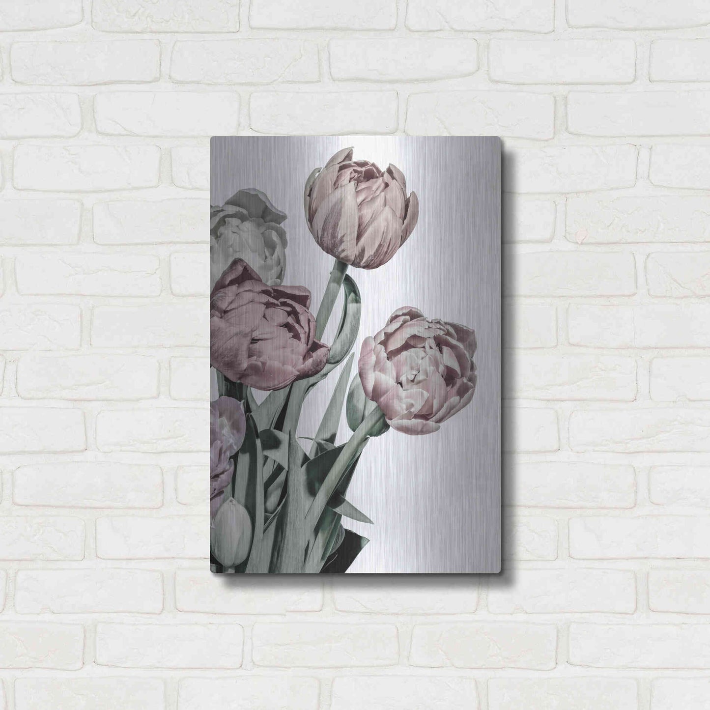 Luxe Metal Art 'Tulips Bright' by Design Fabrikken, Metal Wall Art,16x24