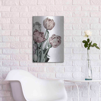 Luxe Metal Art 'Tulips Bright' by Design Fabrikken, Metal Wall Art,16x24