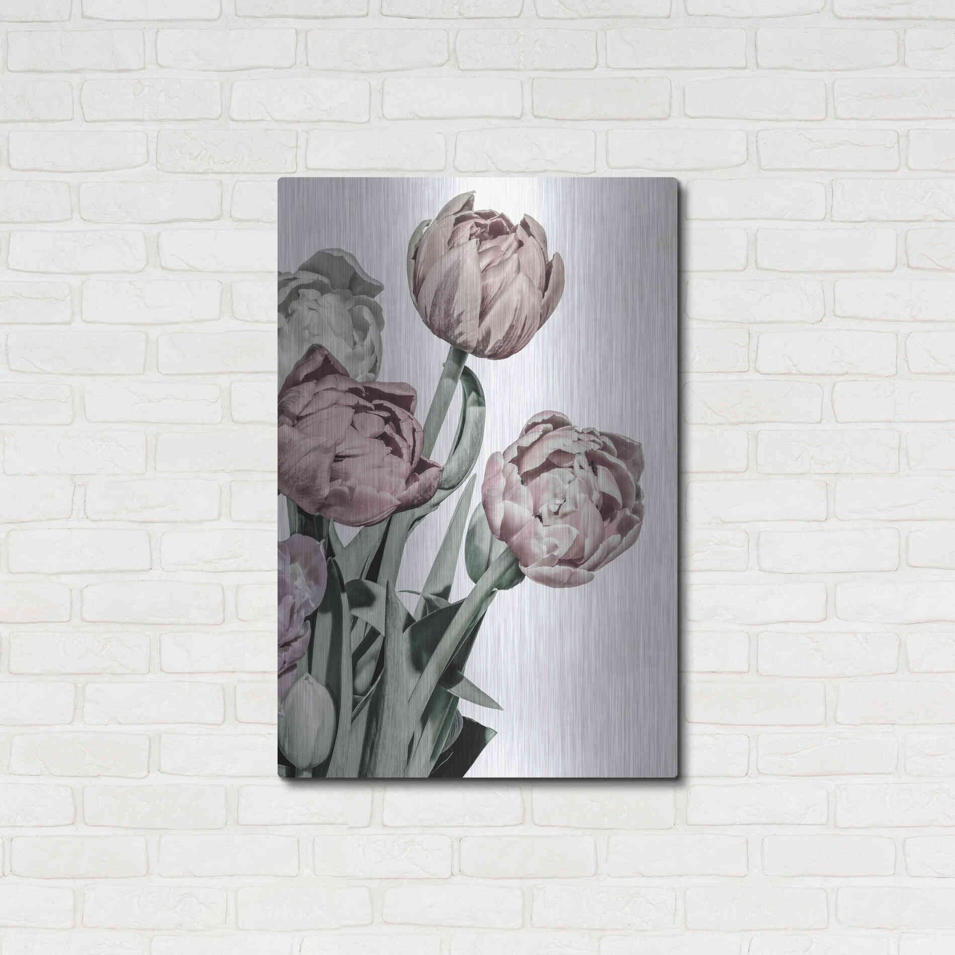 Luxe Metal Art 'Tulips Bright' by Design Fabrikken, Metal Wall Art,24x36