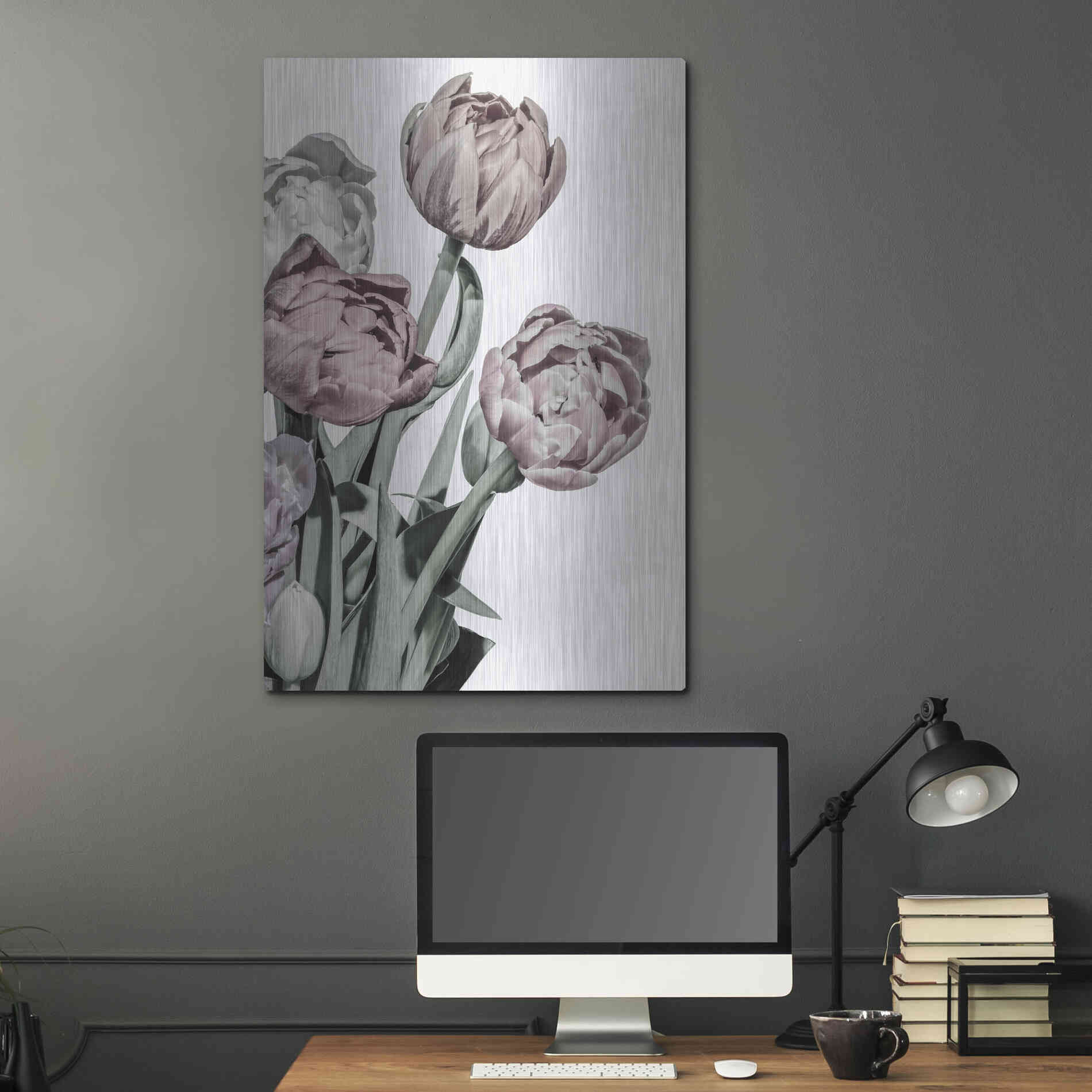 Luxe Metal Art 'Tulips Bright' by Design Fabrikken, Metal Wall Art,24x36