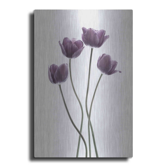 Luxe Metal Art 'Tulips Purple' by Design Fabrikken, Metal Wall Art