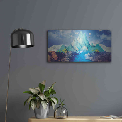 Luxe Metal Art 'Lonely Mountain' by Jonathan Lam, Metal Wall Art,24x12