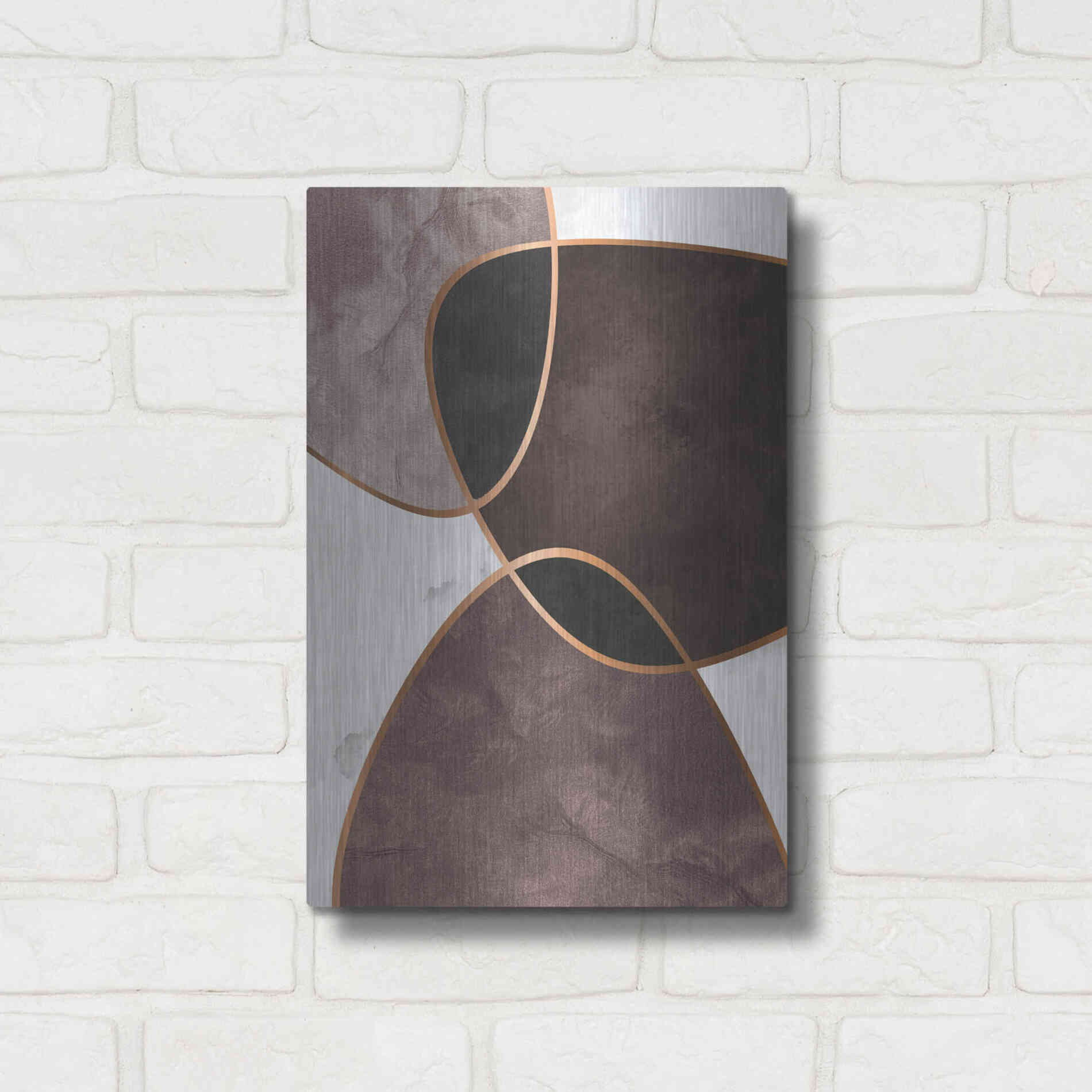 Luxe Metal Art 'Velvet Shapes 4' by Design Fabrikken, Metal Wall Art,12x16