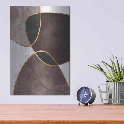 Luxe Metal Art 'Velvet Shapes 4' by Design Fabrikken, Metal Wall Art,12x16