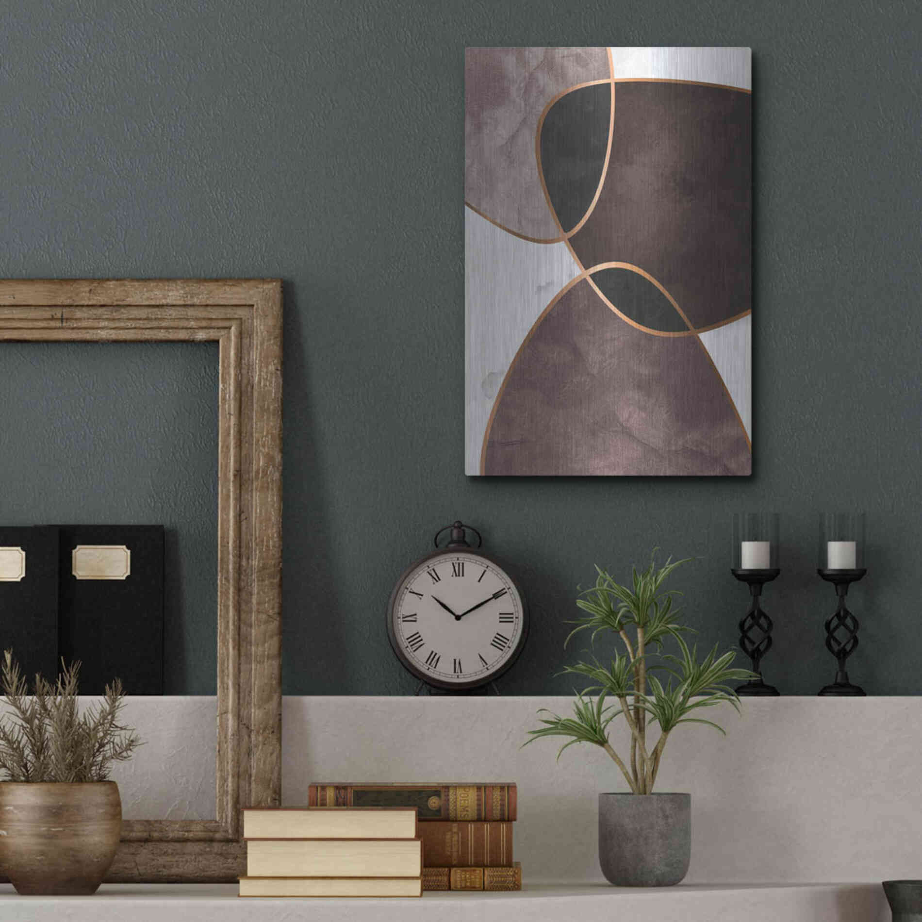 Luxe Metal Art 'Velvet Shapes 4' by Design Fabrikken, Metal Wall Art,12x16